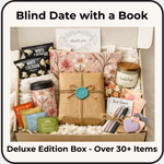 Blind Date with a Book Box • Deluxe Reader Gift Set, Romance, Fantasy, Thriller, Personalize It, Tote & Travel Mug Included