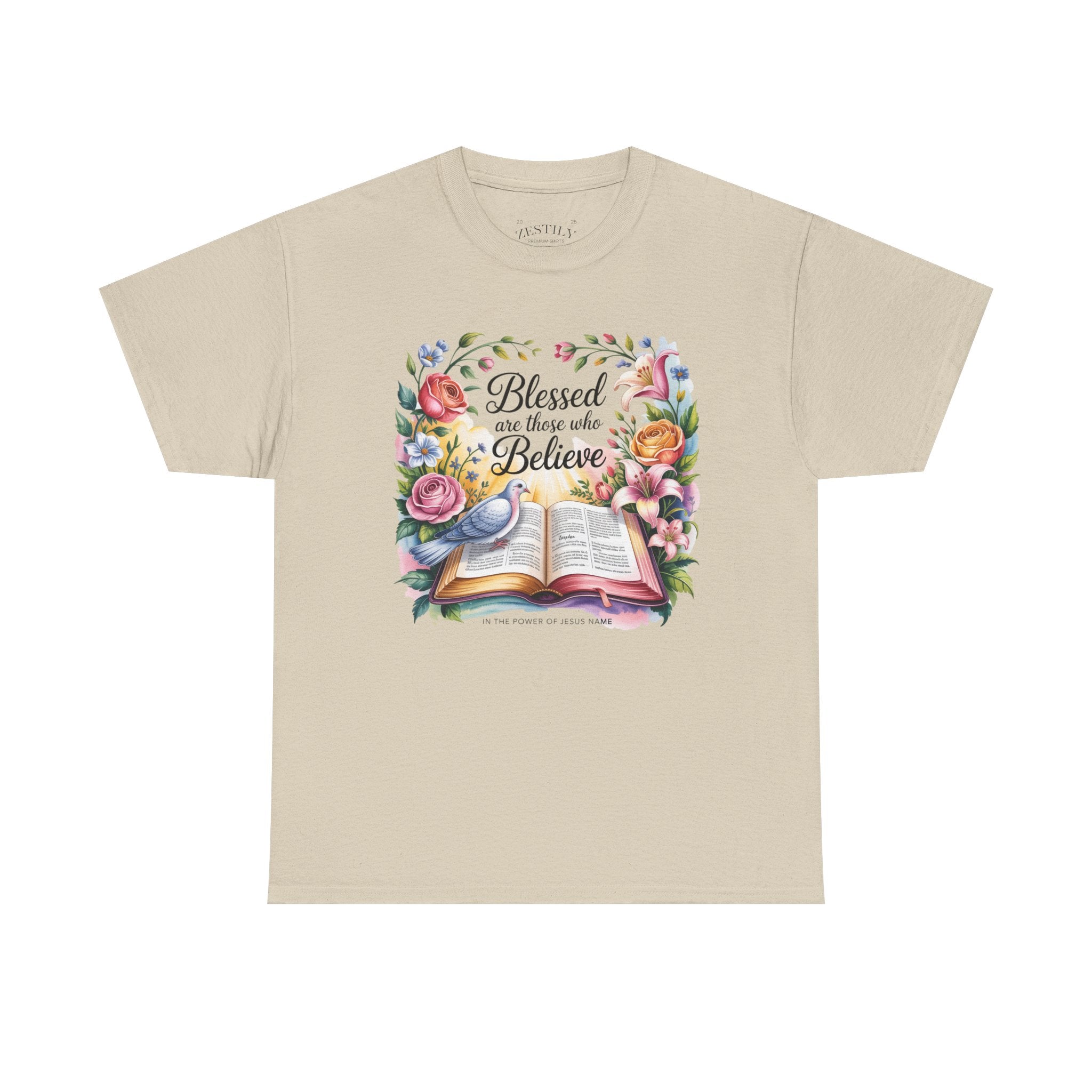 Blessed Heavy Cotton Tee | Inspirational Shirt for Believers, Faith-Based Gift, Christian Apparel, Uplifting T-Shirt