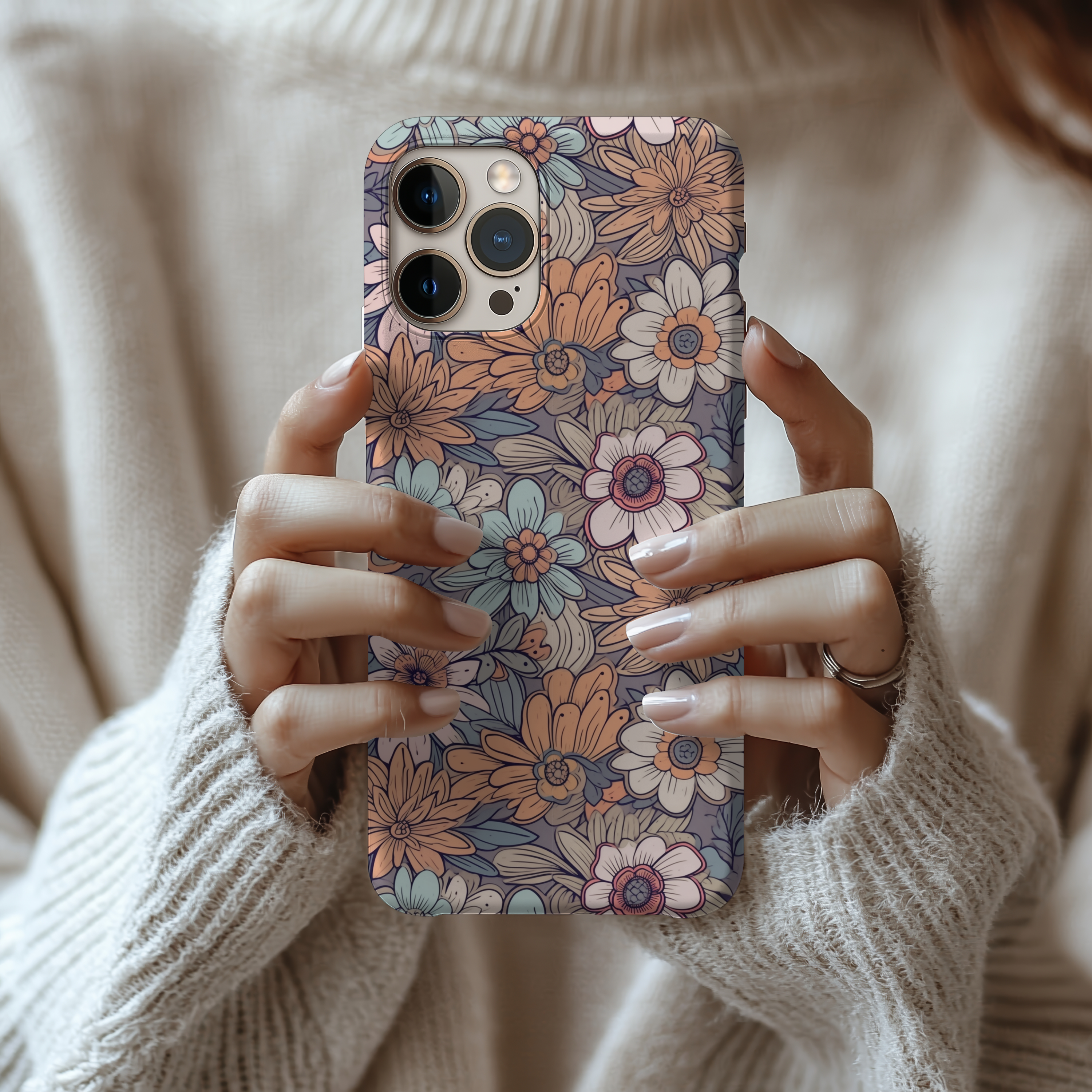 Floral Slim Case Vintage Flower Design Ideal iPhone Samsung Cover for Nature Lovers and Gift Giving