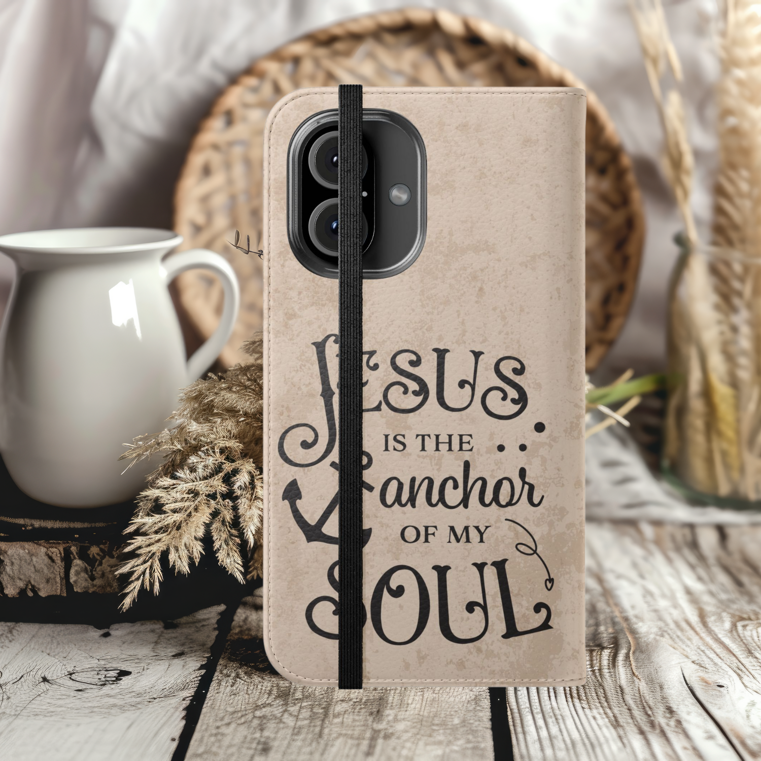 Jesus Flip Case Inspirational iPhone Samsung Wallet, Christian Gift, Faith-Based Accessory, Stylish Protection for Any Occasion