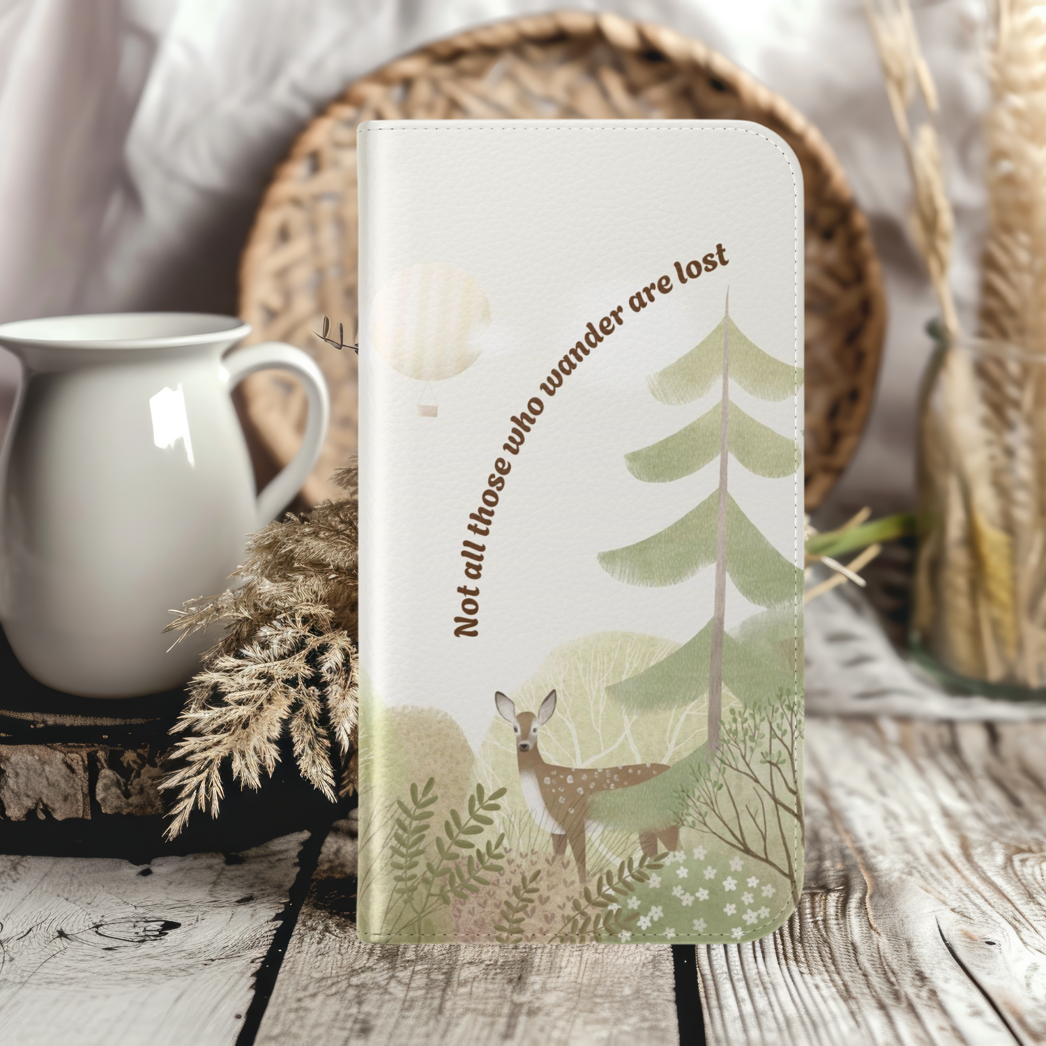 Nature Inspired iPhone Samsung Flip Case Wanderlust Design, Adventure Gift, Eco-Friendly Accessory, Unique Phone Cover, Wild Explorer