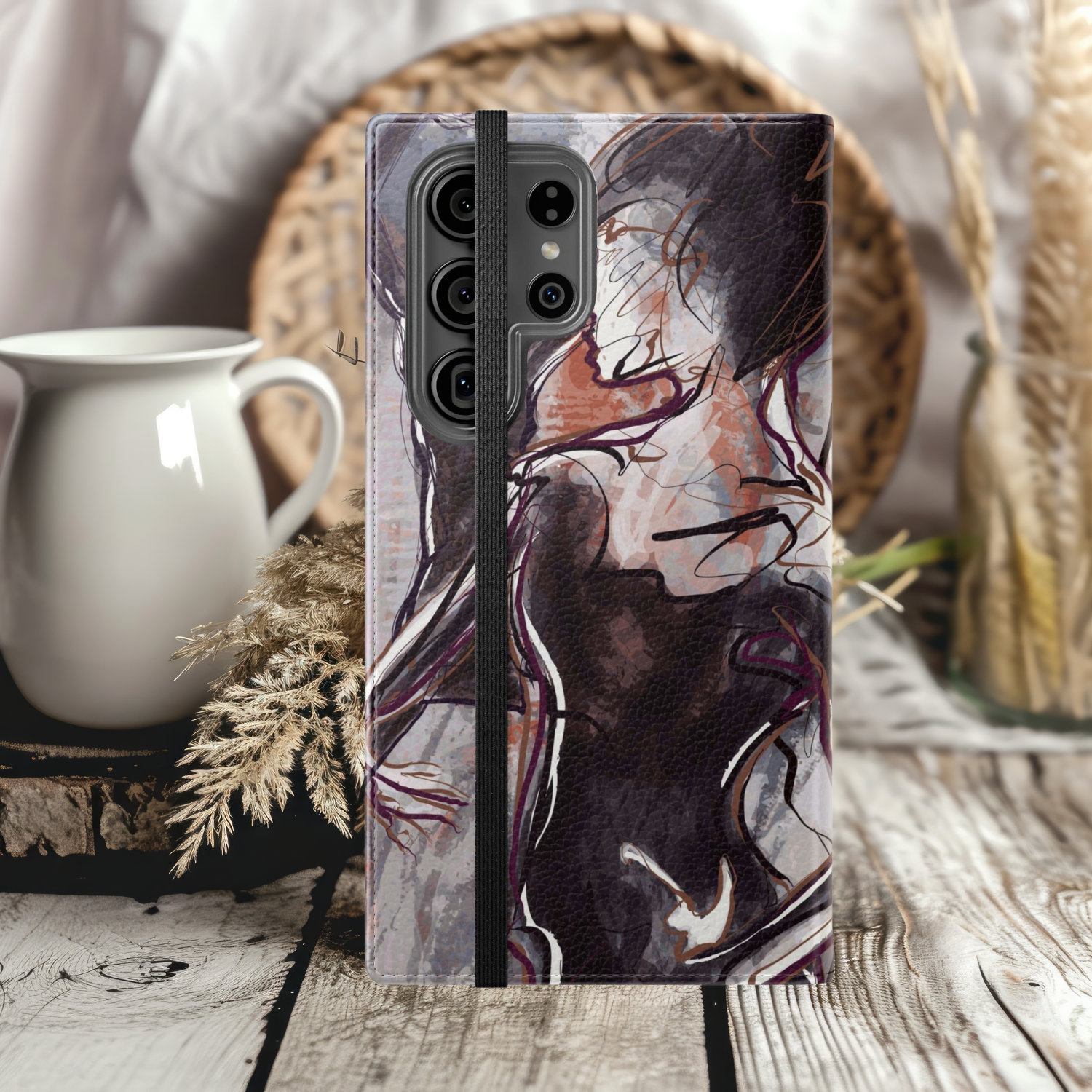 Elegant Jazz Art Flip Case, Stylish Phone Cover, Music Lover Gift, Unique Accessory, Phone Wallet, Modern Design For Samsung & iPhone