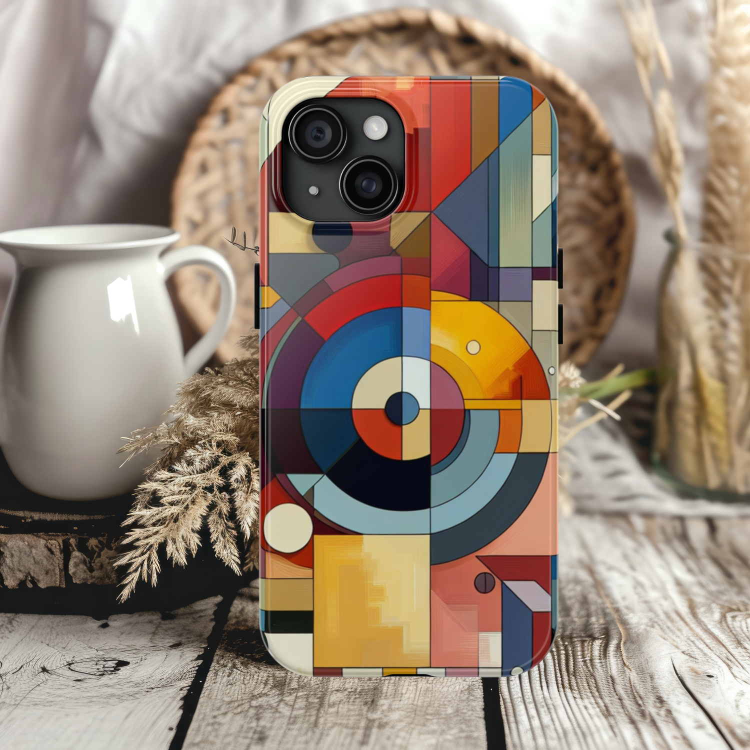 Abstract Geometric Phone Case, Tough Smartphone Cover, Colorful Phone Accessory, Modern Art Case, Unique Gift for Tech Lovers, iPhone Samsung Cover