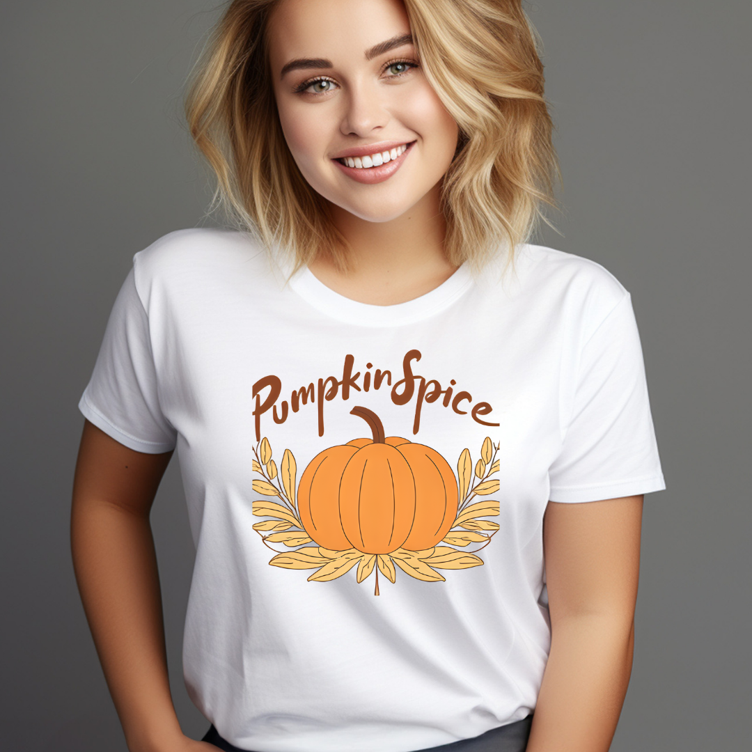 Pumpkin Spice Heavy Cotton Tee, Fall Fashion, Cozy T-Shirt, Autumn Vibe, Seasonal Style, Halloween Gatherings, Thanksgiving Apparel