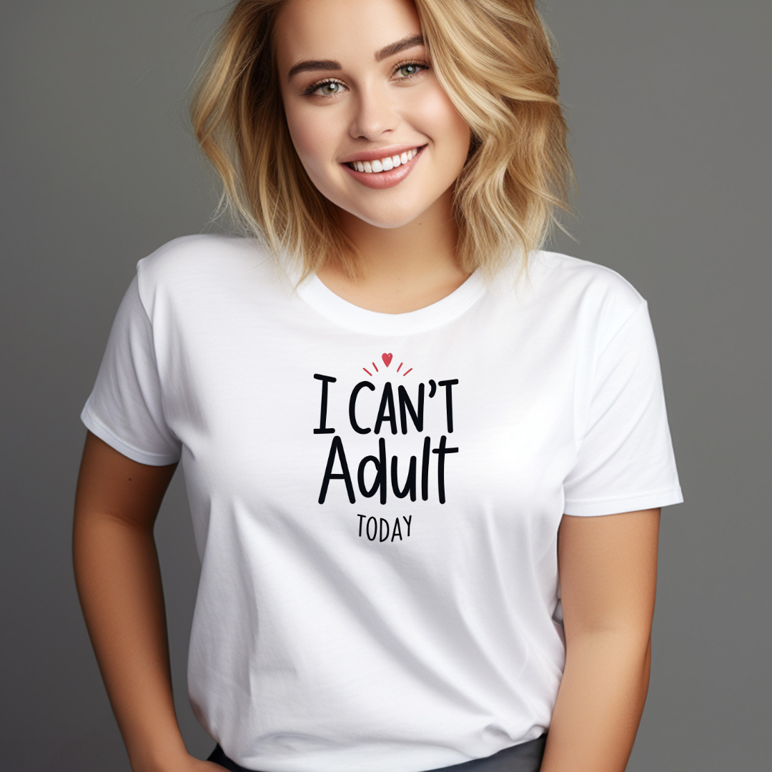 I Can't Adult Today Heavy Cotton Tee | Funny Shirt, Casual Wear, Gift for Friends, Everyday Humor, Relaxed Fit Tee