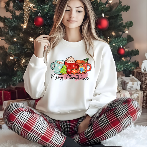 Merry Christmas Crewneck Sweatshirt, Cozy Holiday Apparel, Festive Gift, Winter Wardrobe, Sweatshirt