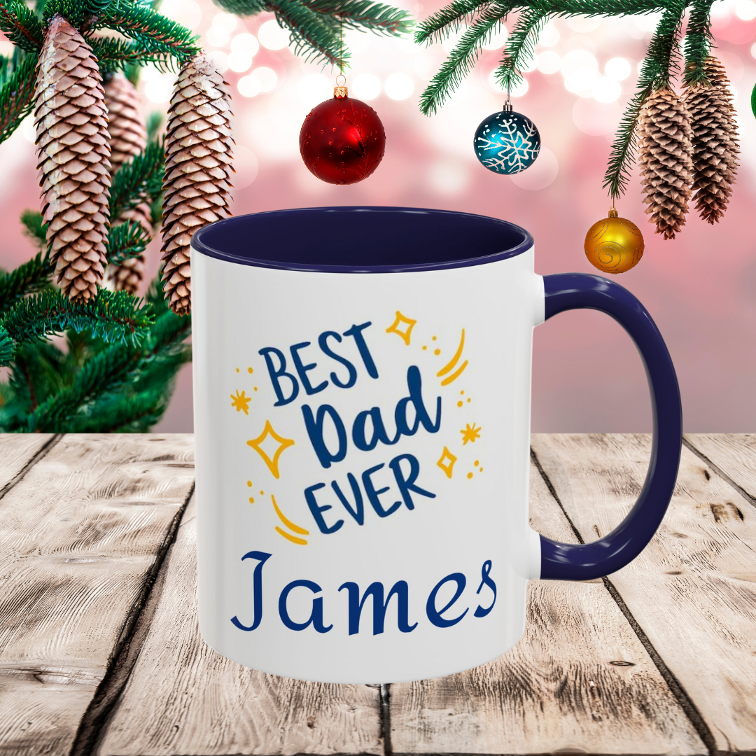 Personalized Best Dad Ever Coffee Mug, Gift for Dad, Father’s Day Mug, Christmas Gift Custom Name Mug, Coffee Lover Gift