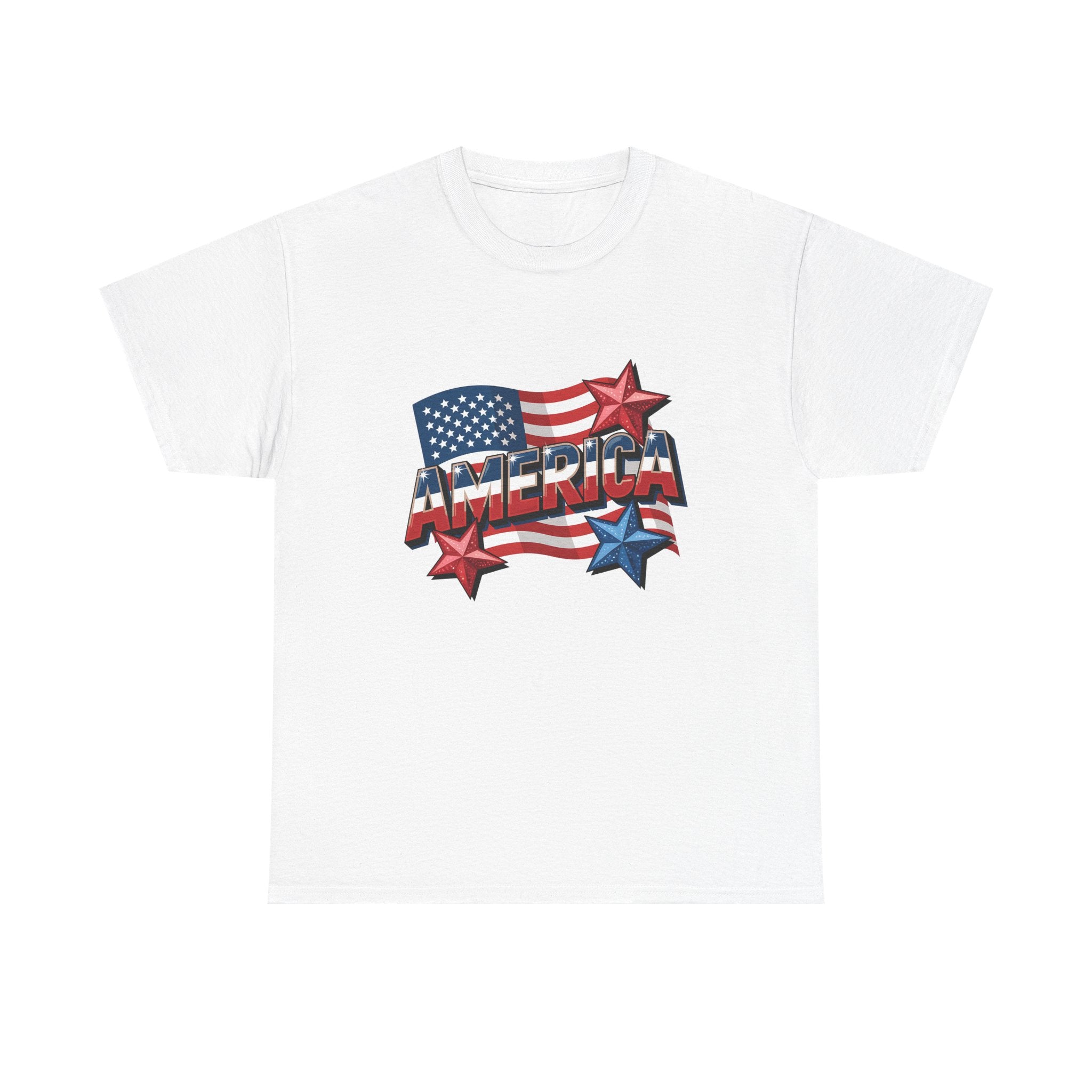 Patriotic Heavy Cotton Tee - Celebrate America, Great for Independence Day, Family Gatherings, BBQs, and Casual Wear