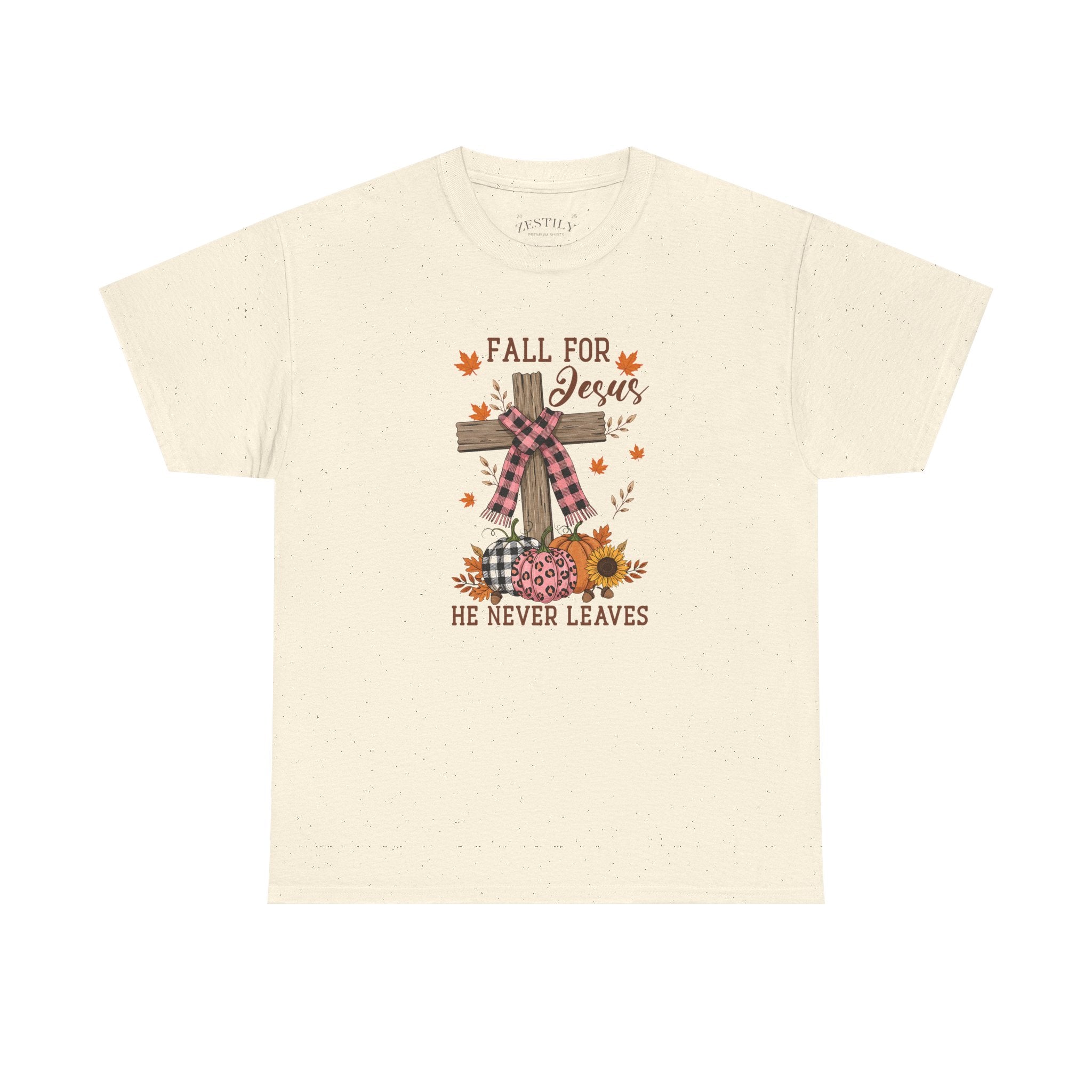 Fall for Jesus Heavy Cotton Tee, Christian T-Shirt, Faith Apparel, Autumn Tees, Inspirational Gift