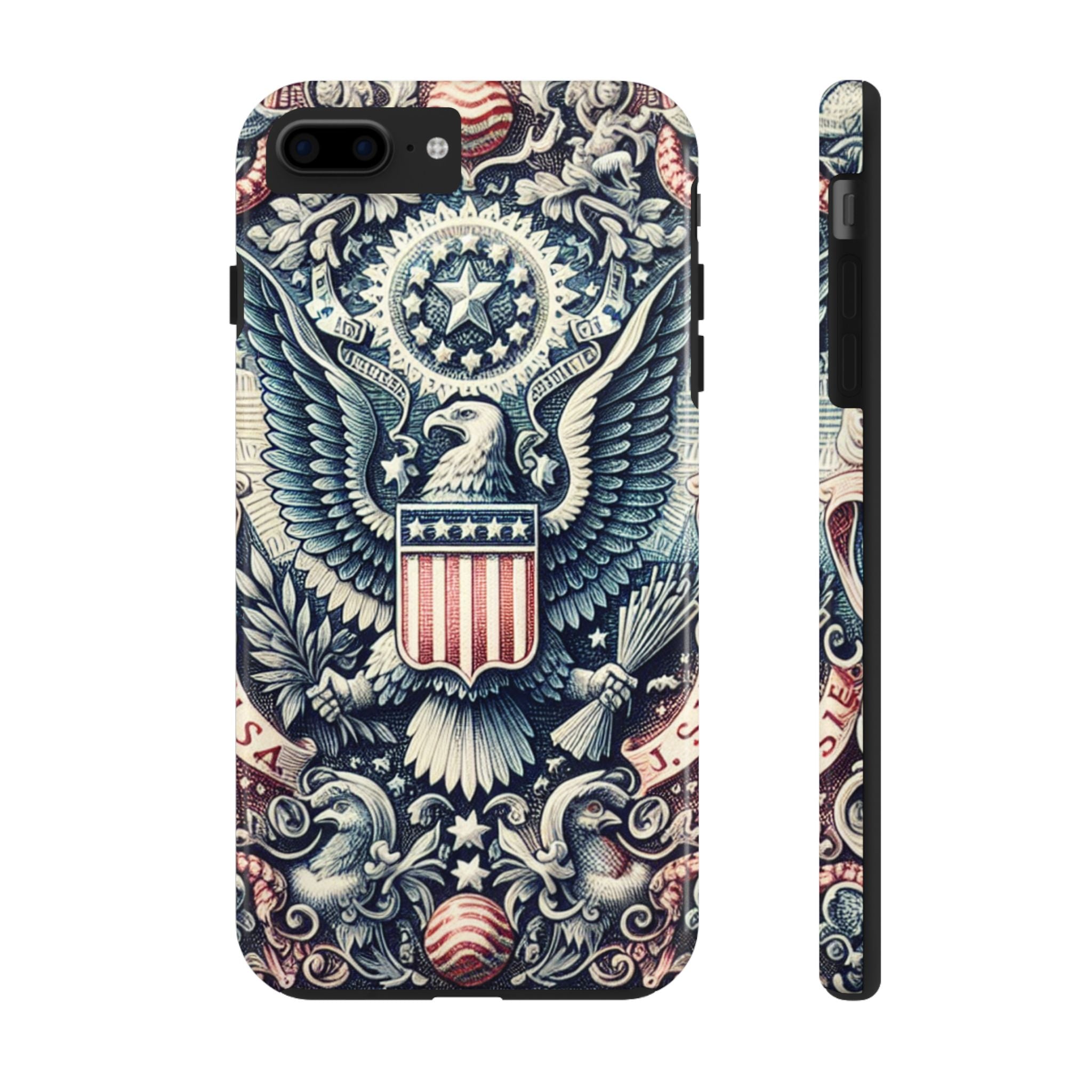 Patriotic Tough Phone Case, Unique USA Eagle Design, Durable Cell Phone Cover, Gifts for Veterans, Memorial Day, Independence Day, iPhone Samsung Cover