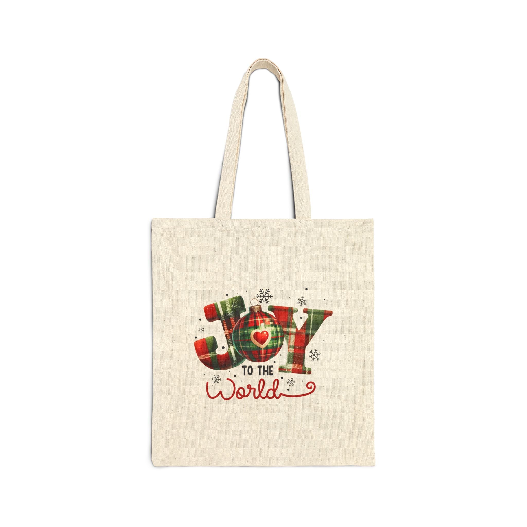 Joy to the World Holiday Tote Bag, Eco-Friendly Shopping Bag, Christmas Gift, Reusable Grocery Tote, Cute Daily Tote