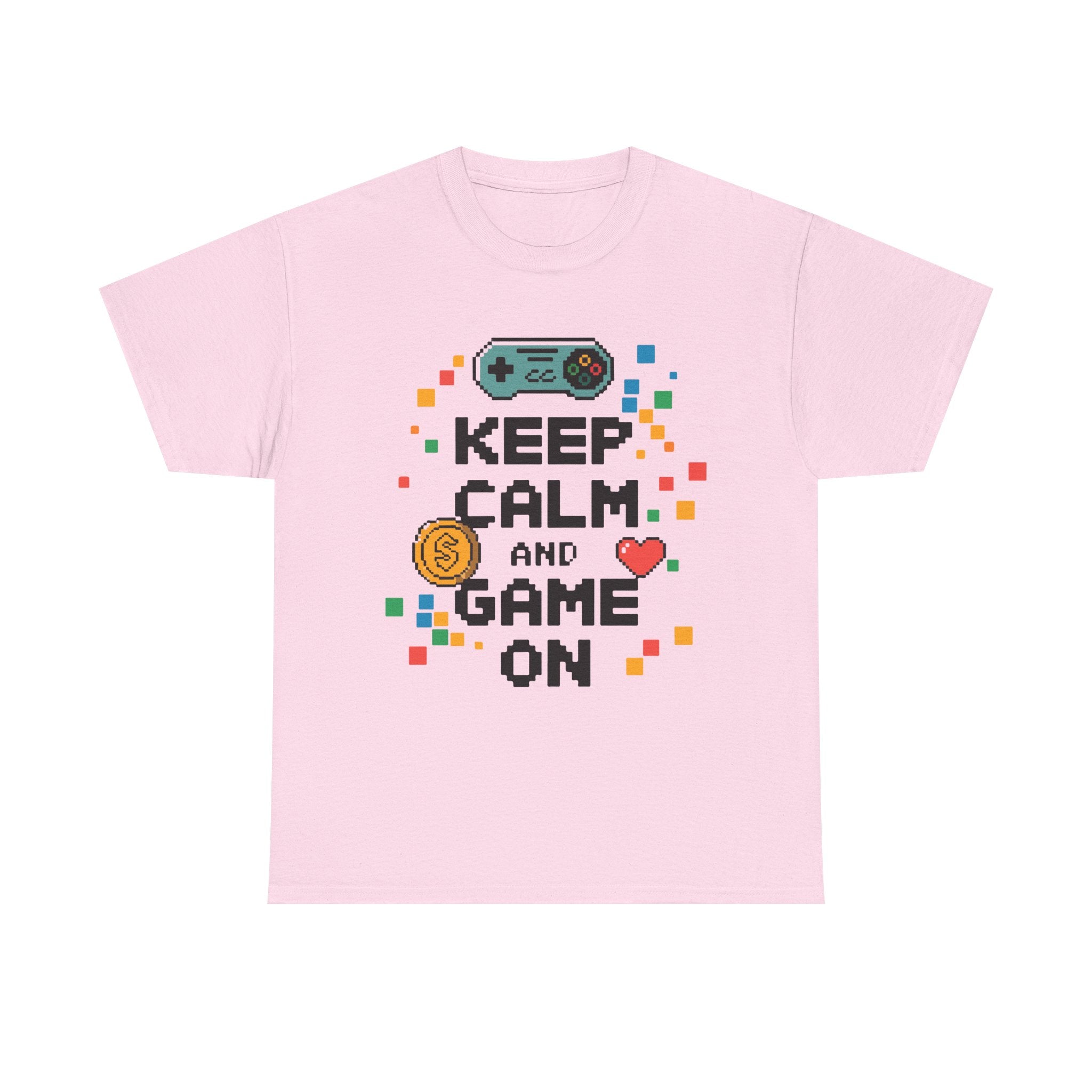 Keep Calm and Game On Heavy Cotton Tee Perfect for Gamers T-Shirt