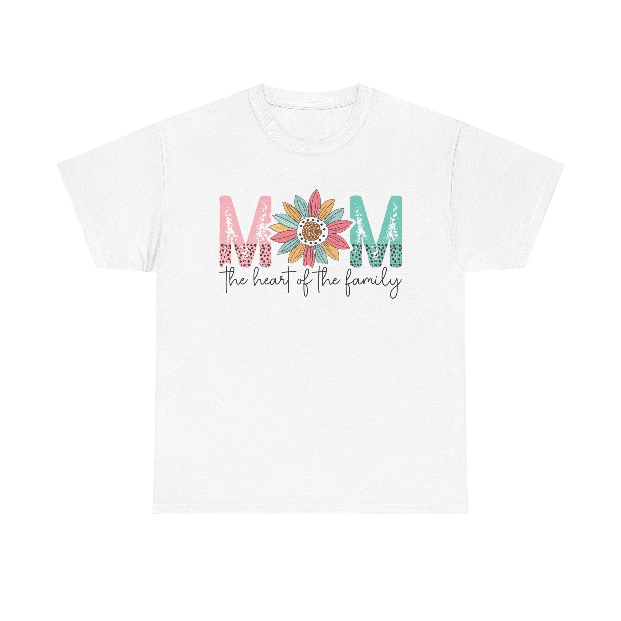 Mom Heart of the Family Heavy Cotton Tee Mother's Day T-Shirt