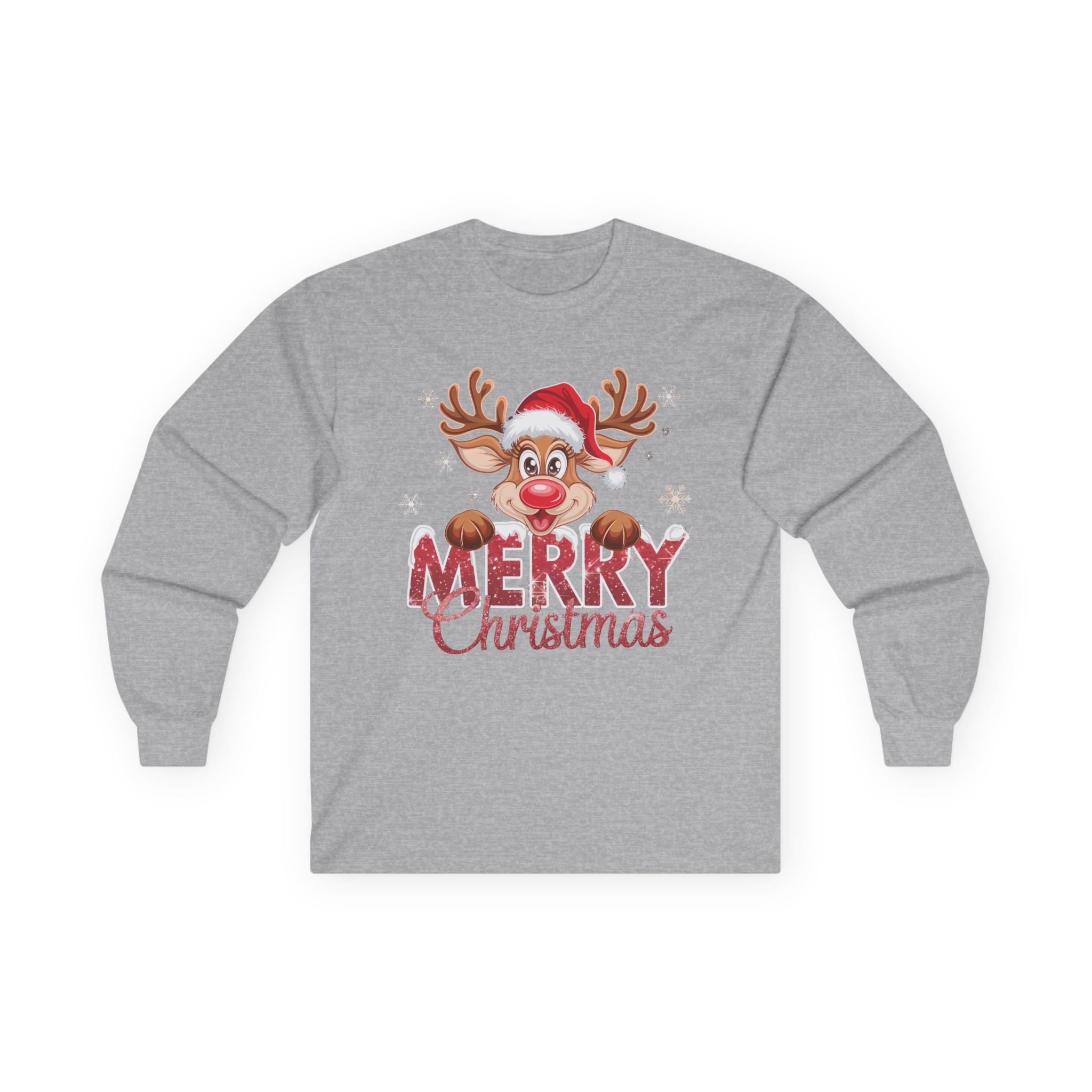 Merry Christmas Long Sleeve Tee, Holiday Shirt, Christmas Gift, Family Gathering Apparel, Winter Wear, Festive Top