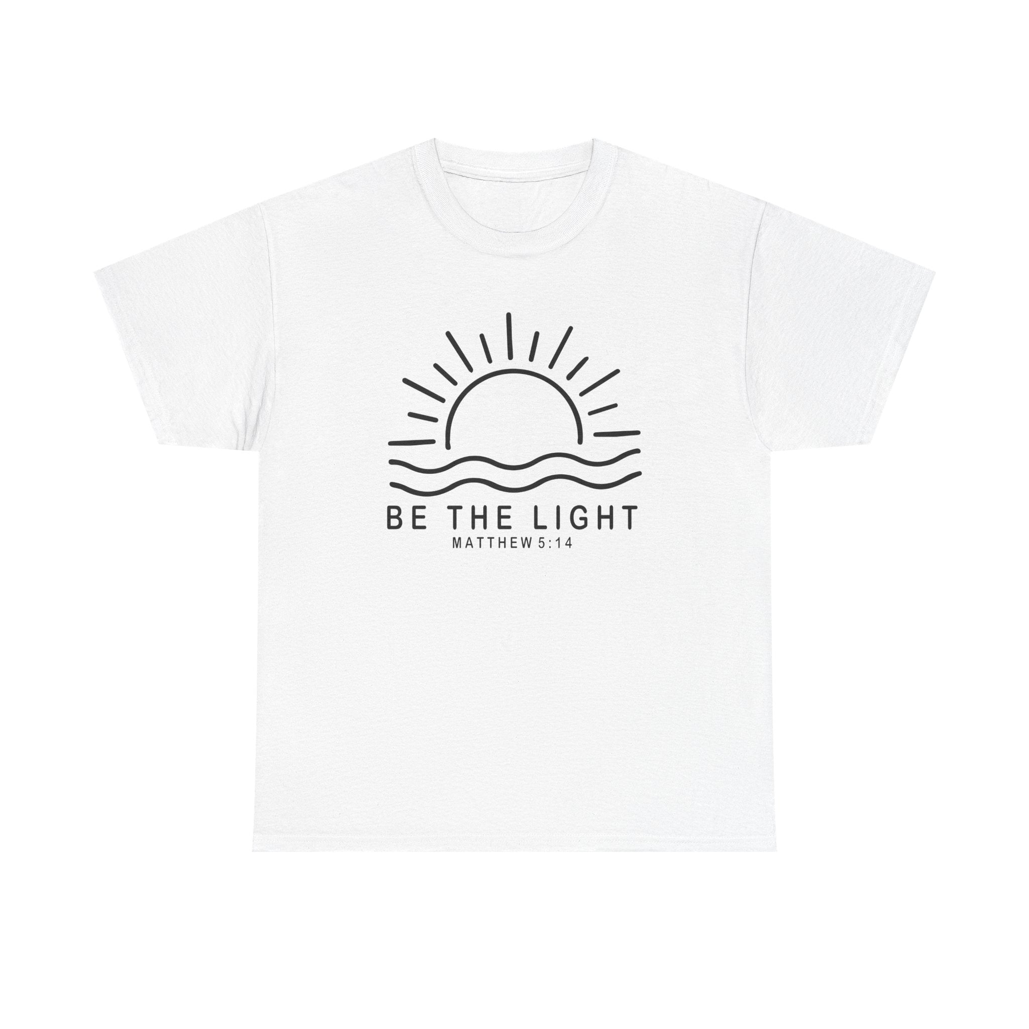 Inspirational Christian Heavy Cotton Tee "Be The Light" Matthew 5:14 T-Shirt