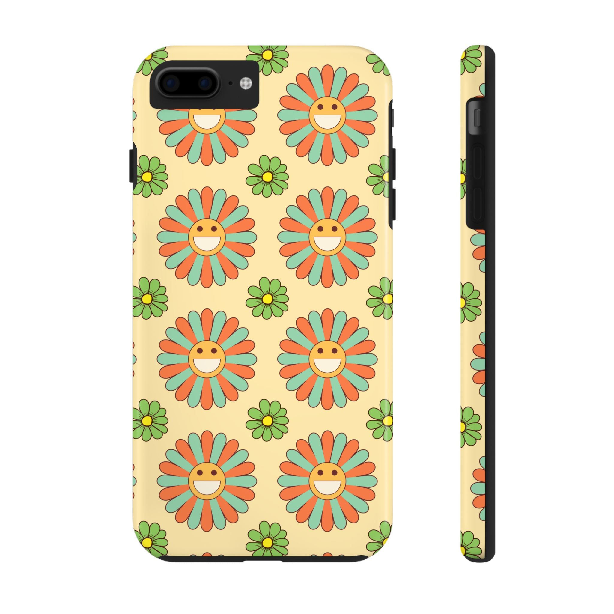 Cheerful Floral Tough Impact Resistant iPhone Samsung Case Smiley Flower Design Perfect Gift for Spring Celebrations