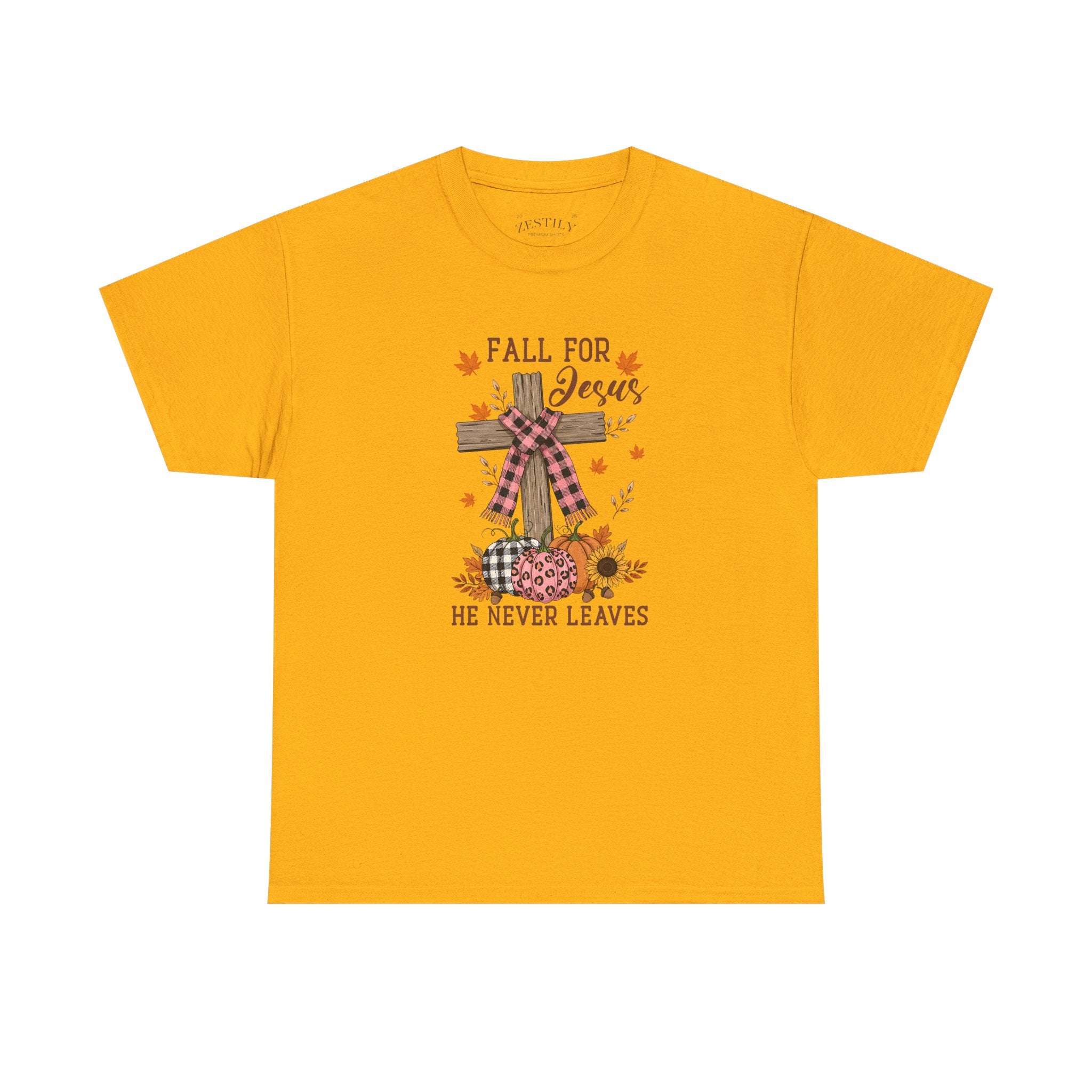 Fall for Jesus Heavy Cotton Tee, Christian T-Shirt, Faith Apparel, Autumn Tees, Inspirational Gift