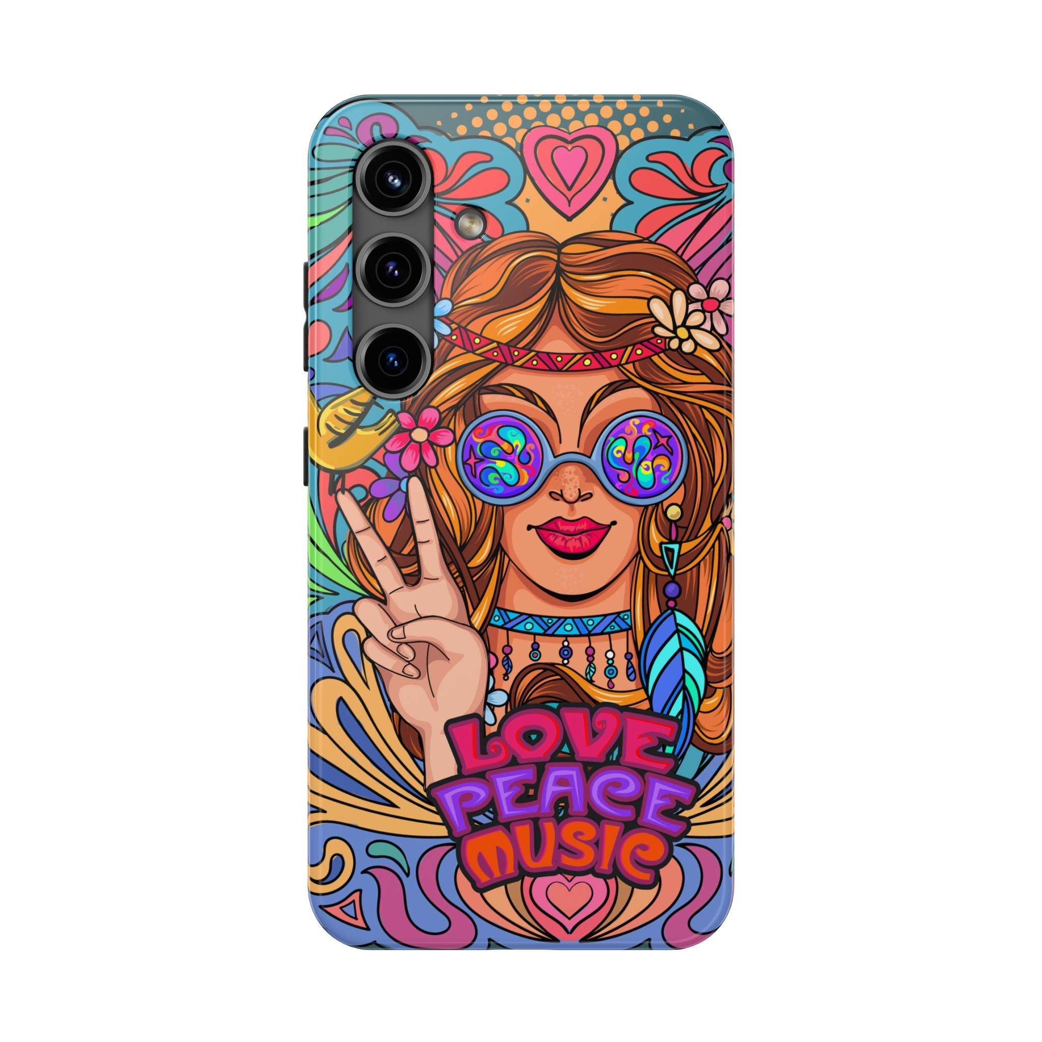Love Peace Music Tough Mobile Phone Case