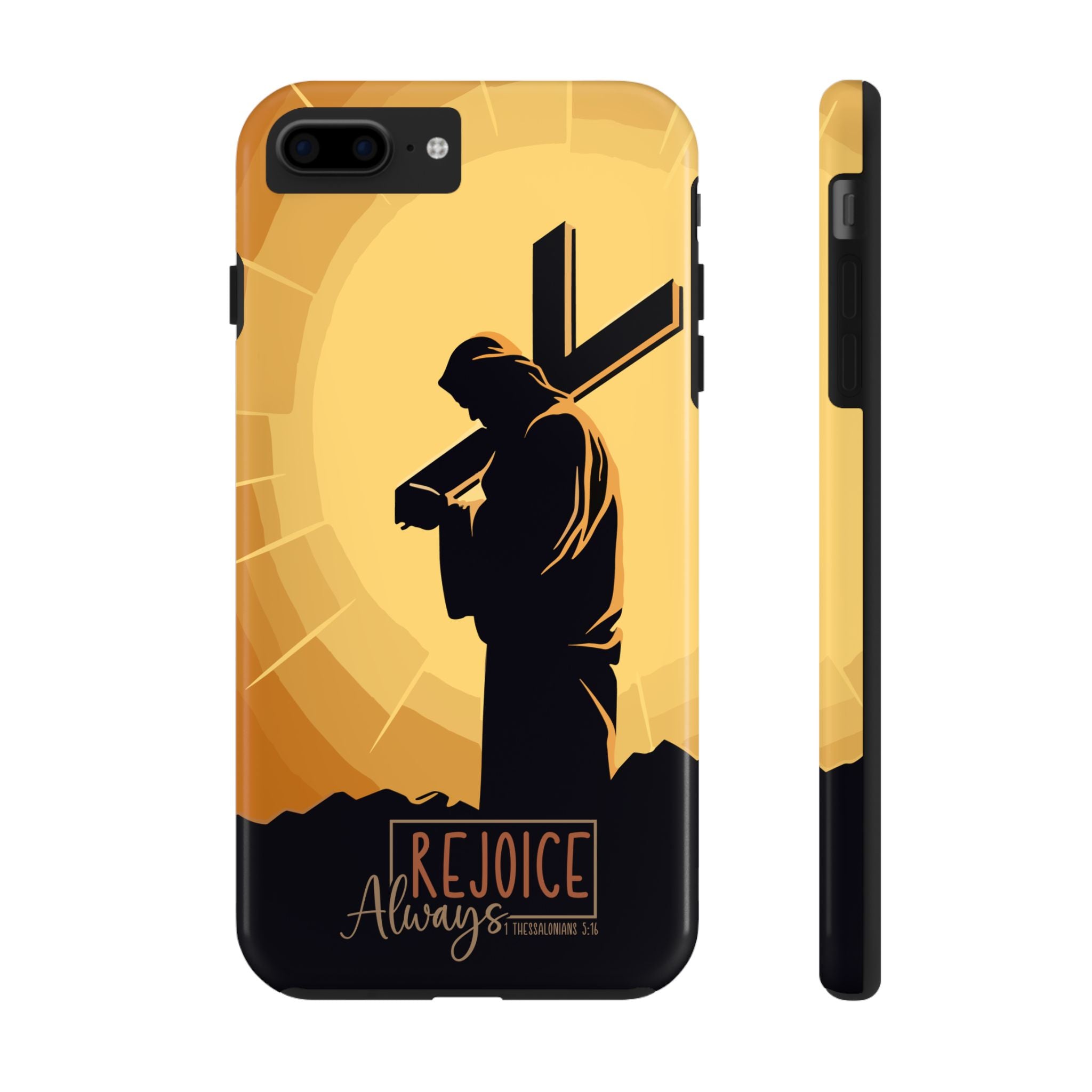 Christian Tough Phone Case, Inspirational Phone Cover, Religious Gifts, Faith-Based Accessory, Rejoice Always for iPhone and Samsung