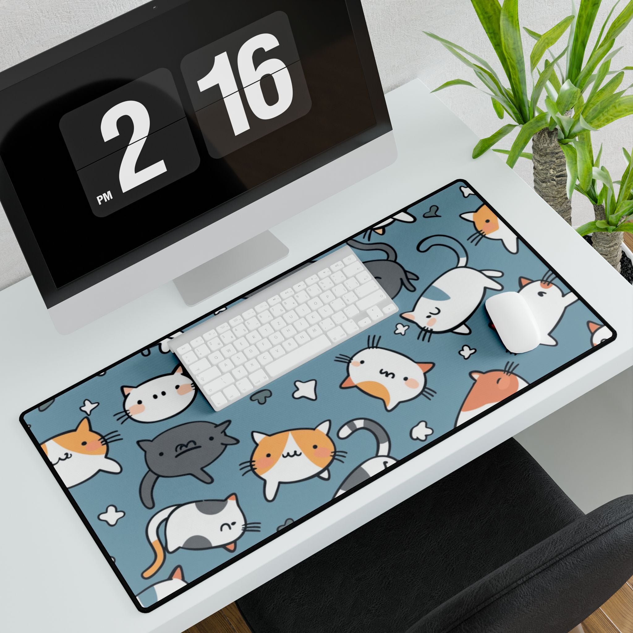 Blue Cats Desk Mat
