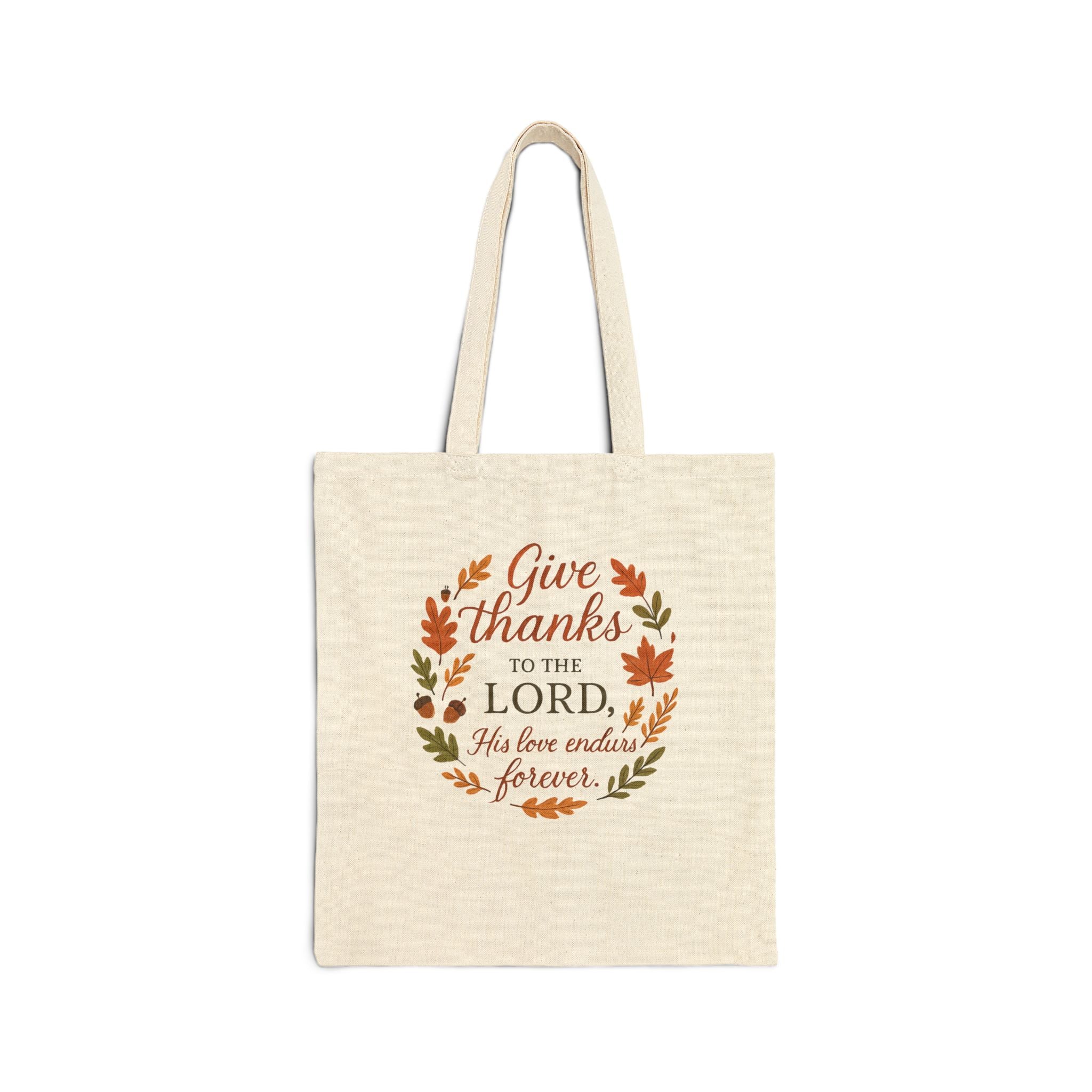 Thankful Cotton Canvas Tote Bag, Eco-Friendly Shopping Bag, Fall Decor, Christian Gift, Thanksgiving Tote
