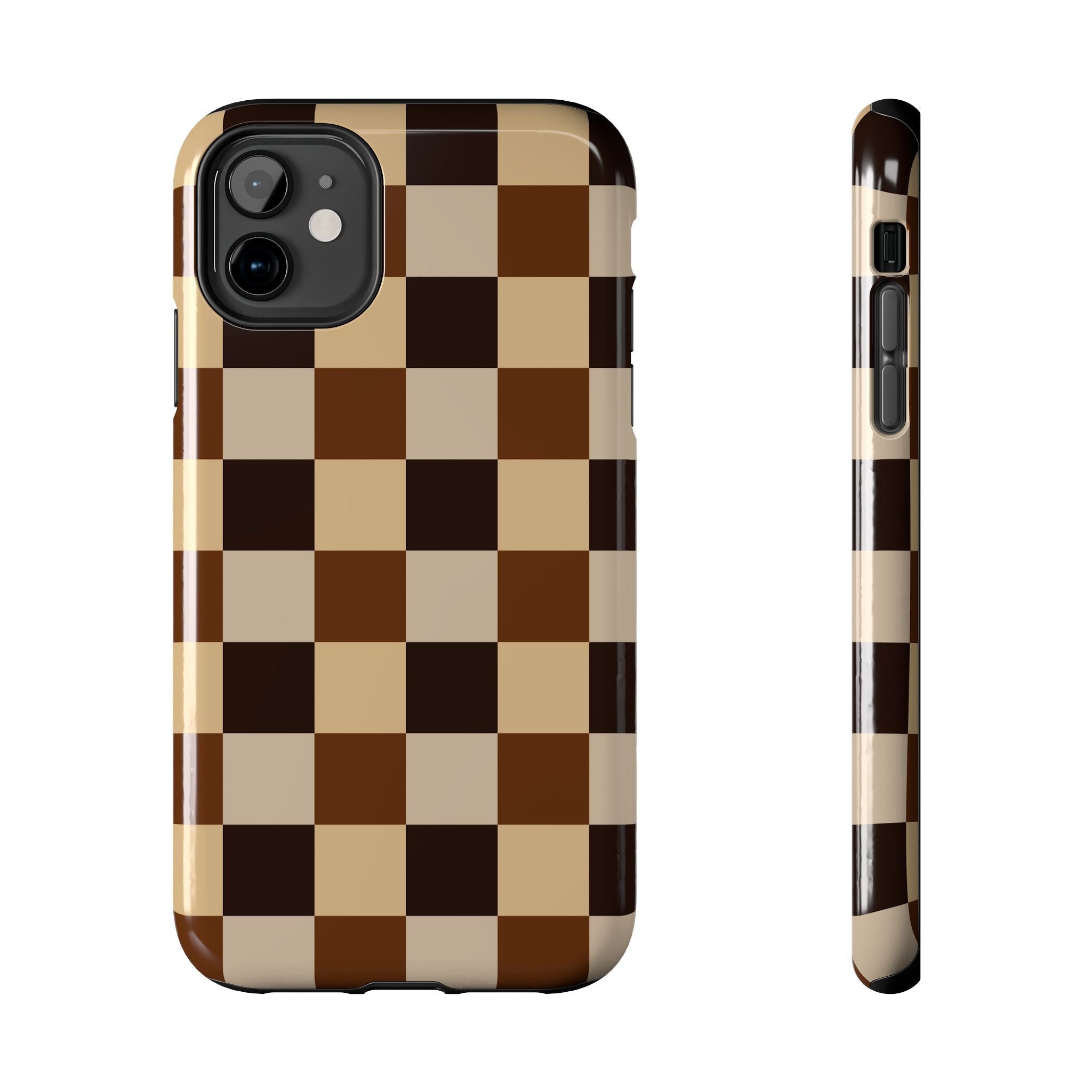 Coffee Checkered Mobile Phone Case