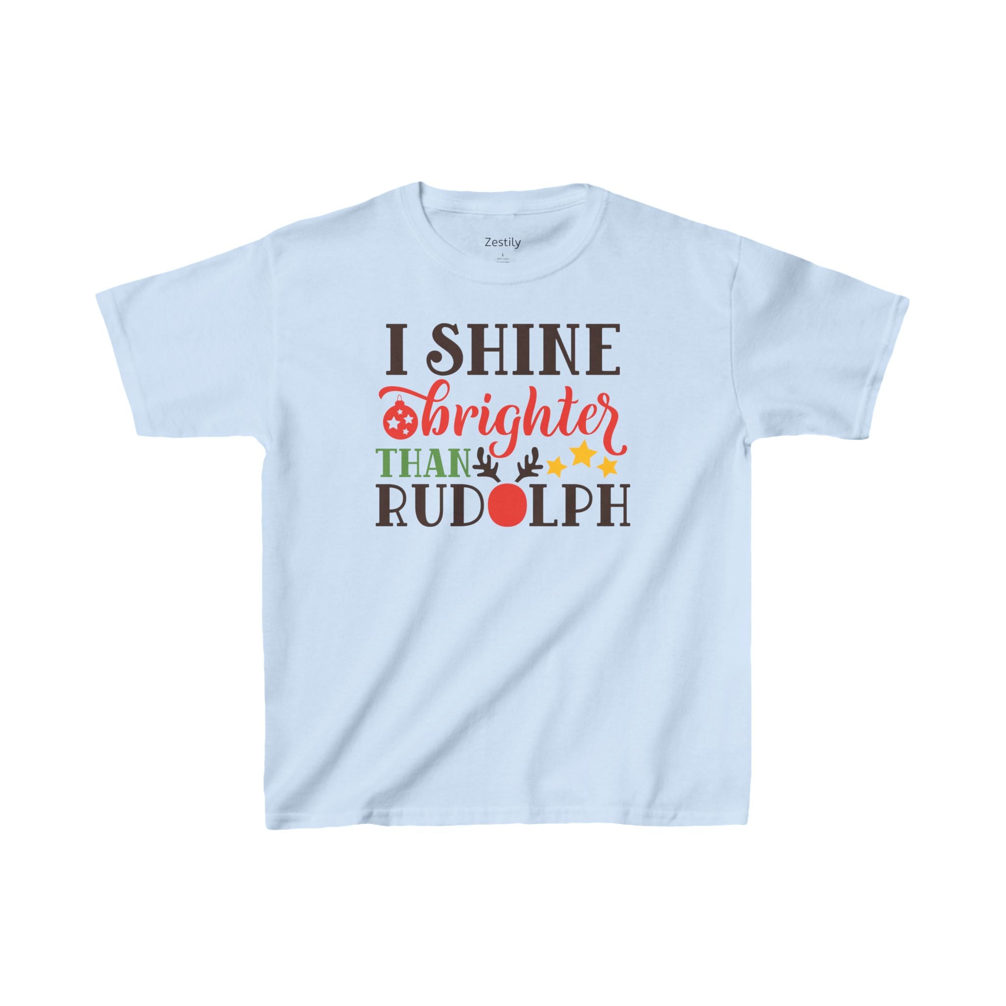 Kids Tee - I Shine Brighter Than Rudolph Christmas Shirt