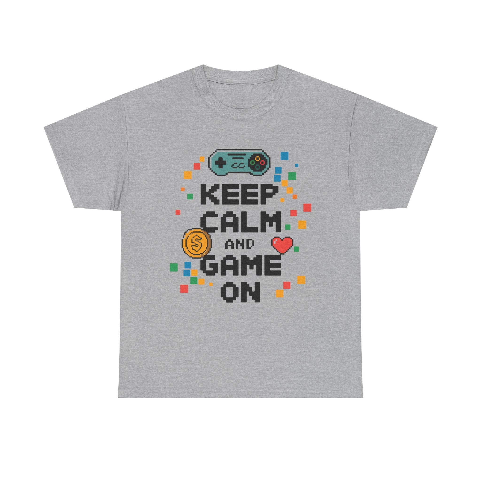 Keep Calm and Game On Heavy Cotton Tee Perfect for Gamers T-Shirt