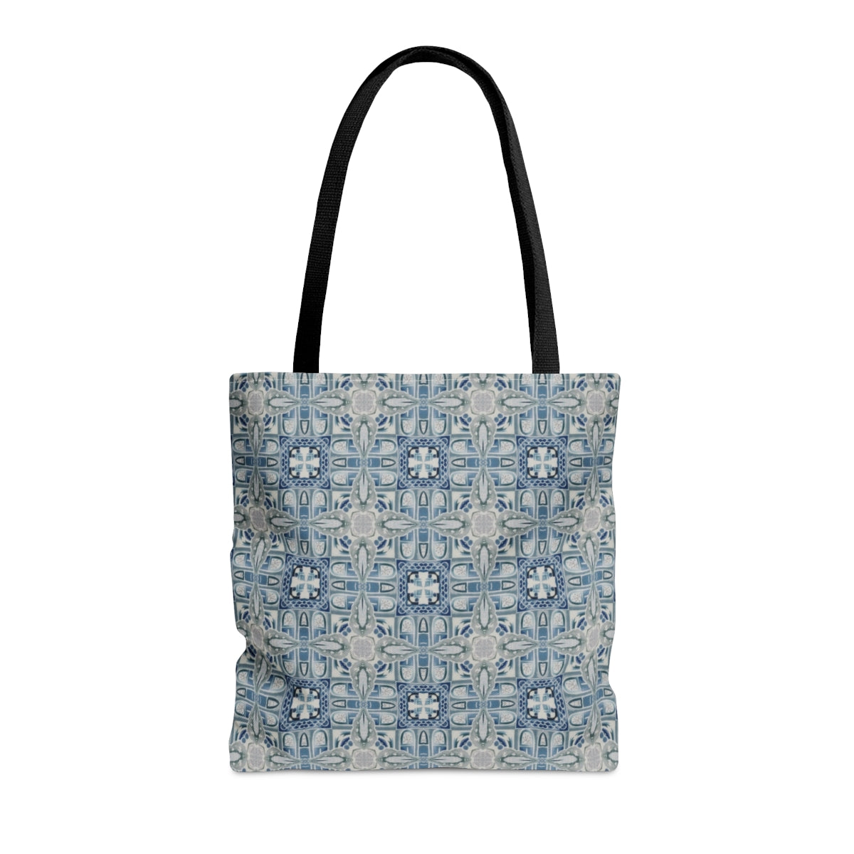 Blue Geometric Designed Carryall Tote Bag