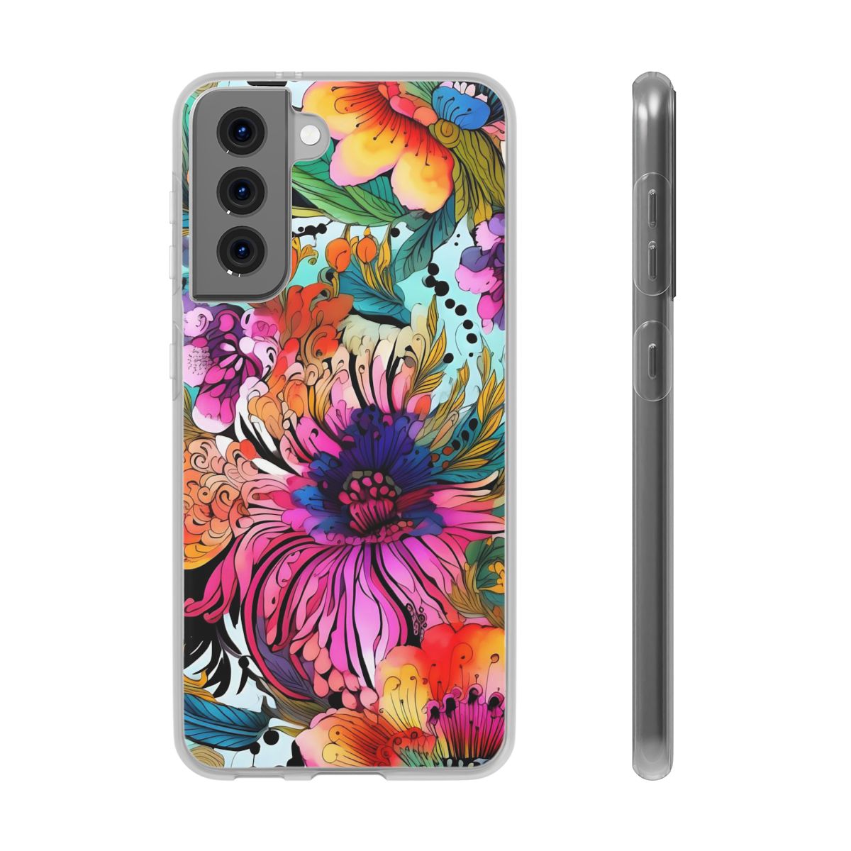 Flower Power! Colorful iPhone Samsung Flexi Case - Stunning Floral Design for Your Phone
