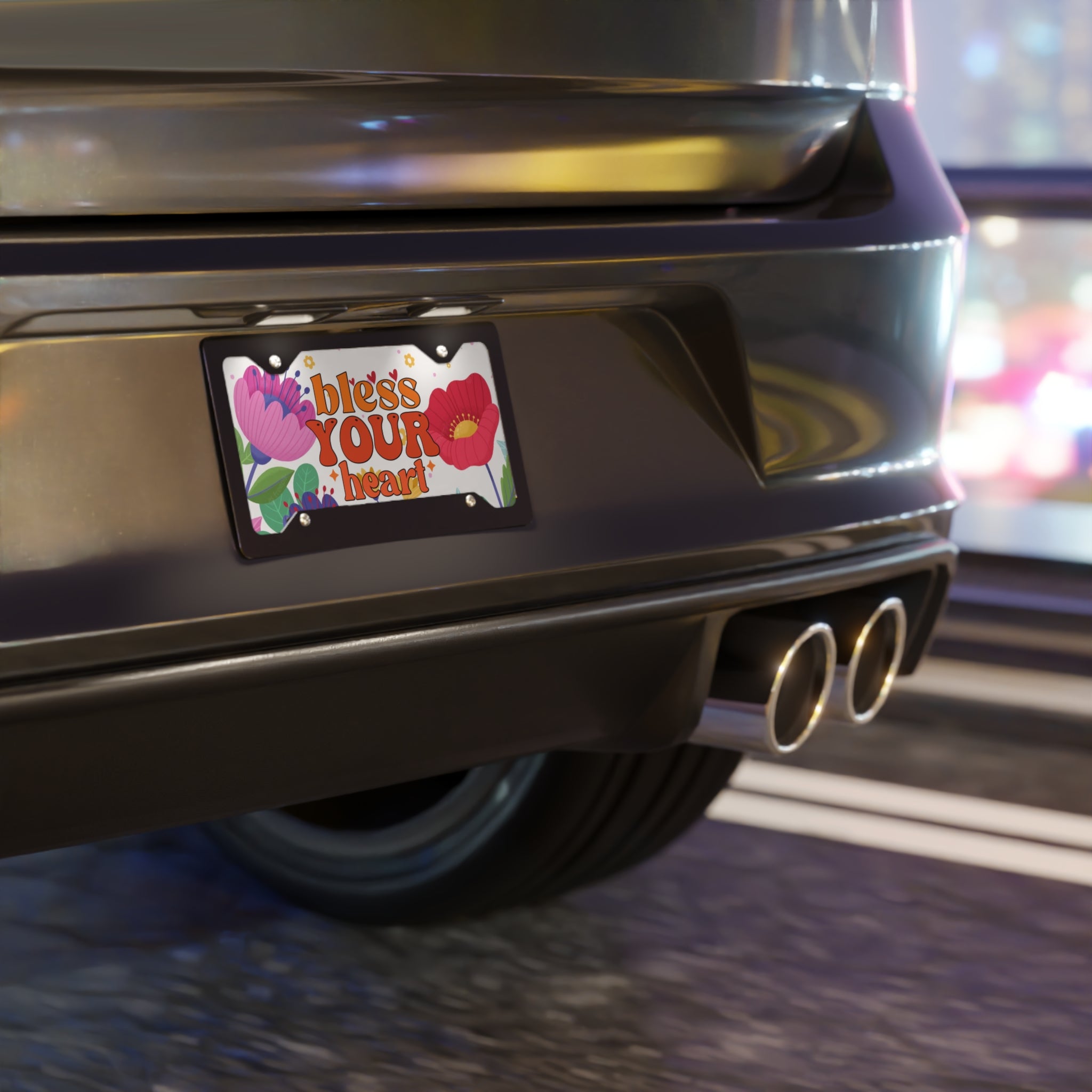 Bless Your Heart Graphic Vanity Car Plate