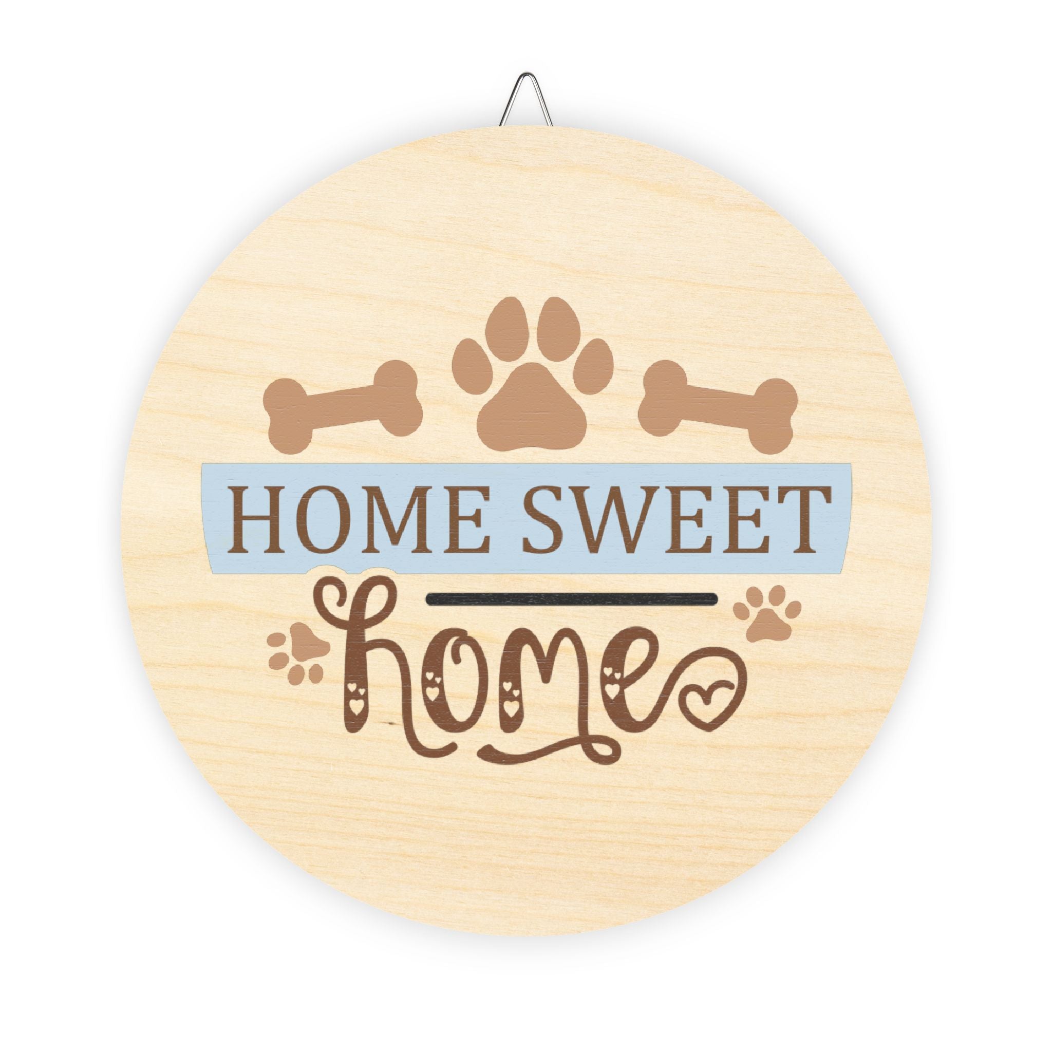 Home Sweet Home Dog Prints Wood Sign