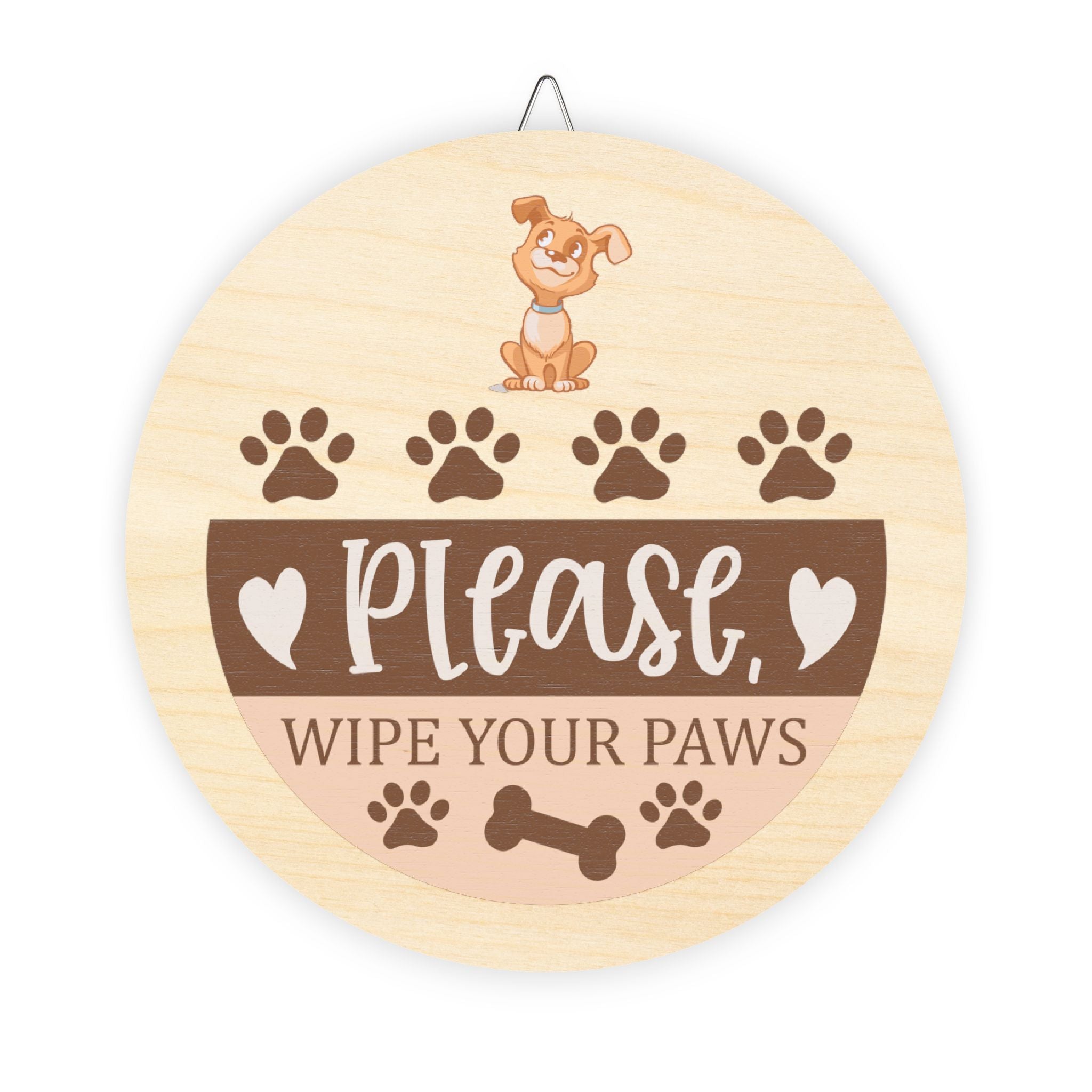 Please Wipe Your Paws Dog Graphic Wood Sign