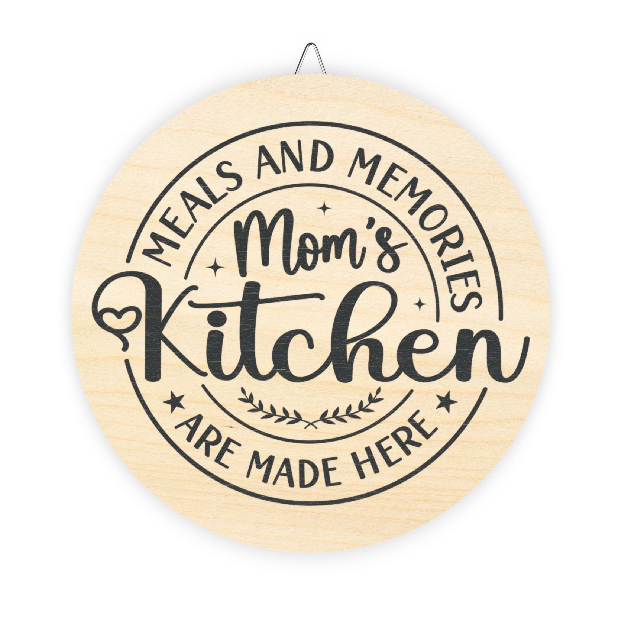 Mom's Kitchen Meals And Memories Are Made Here Graphic Wood Sign