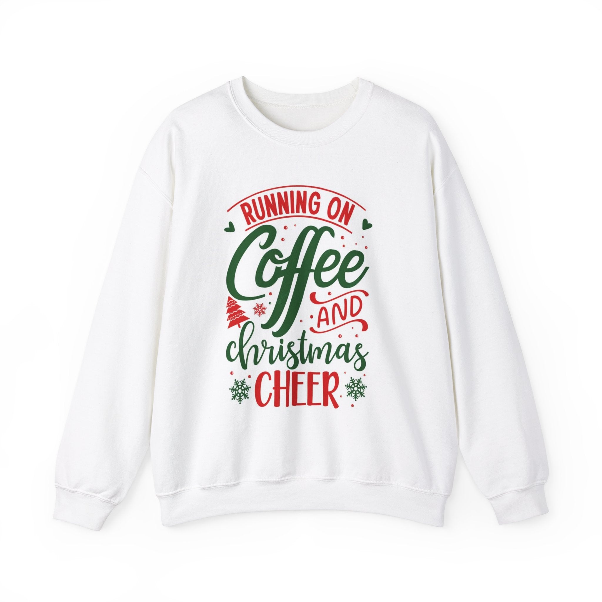Running On Coffee And Christmas Cheer Heavy Blend™ Crewneck Sweatshirt