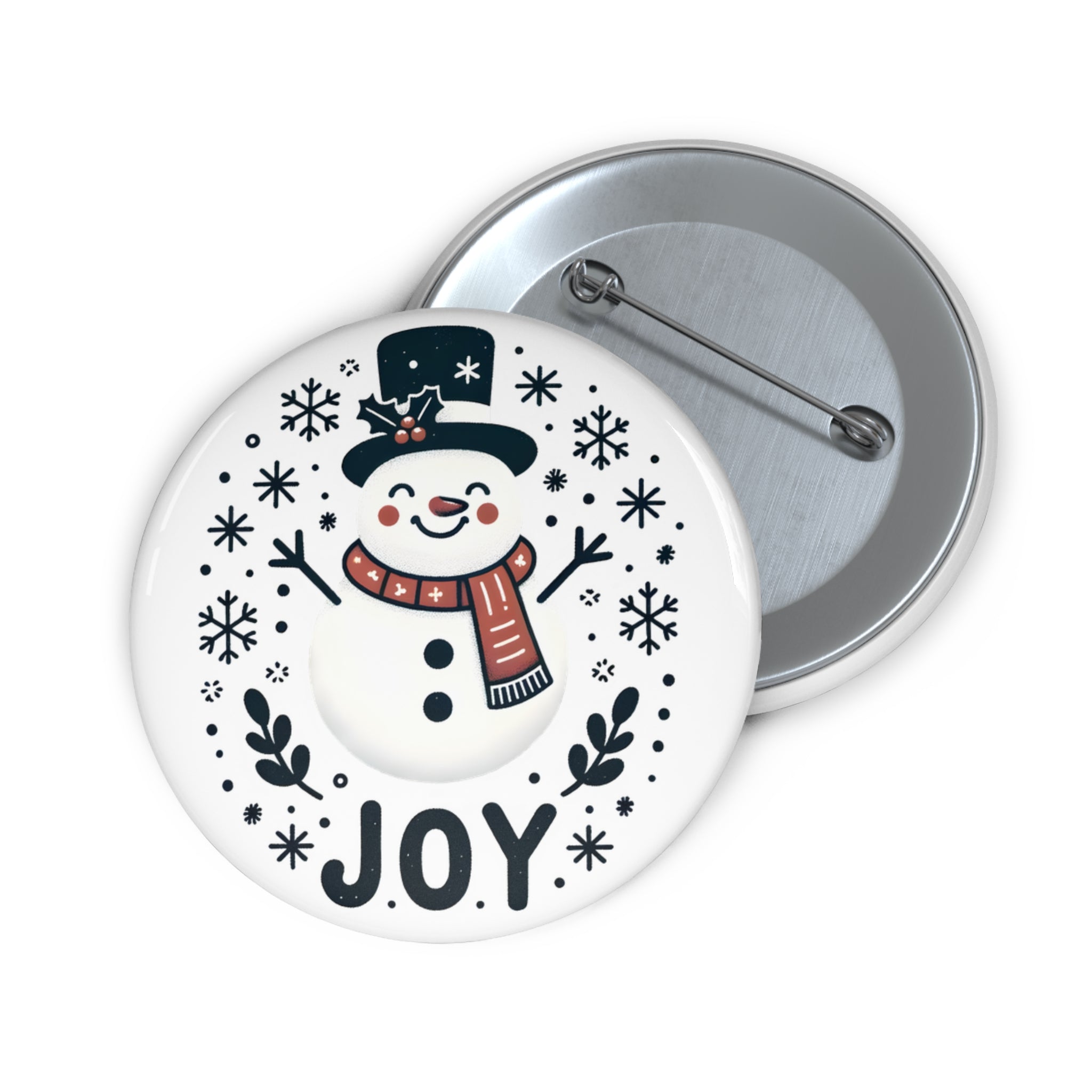 Snowman Christmas Joy Pin Button