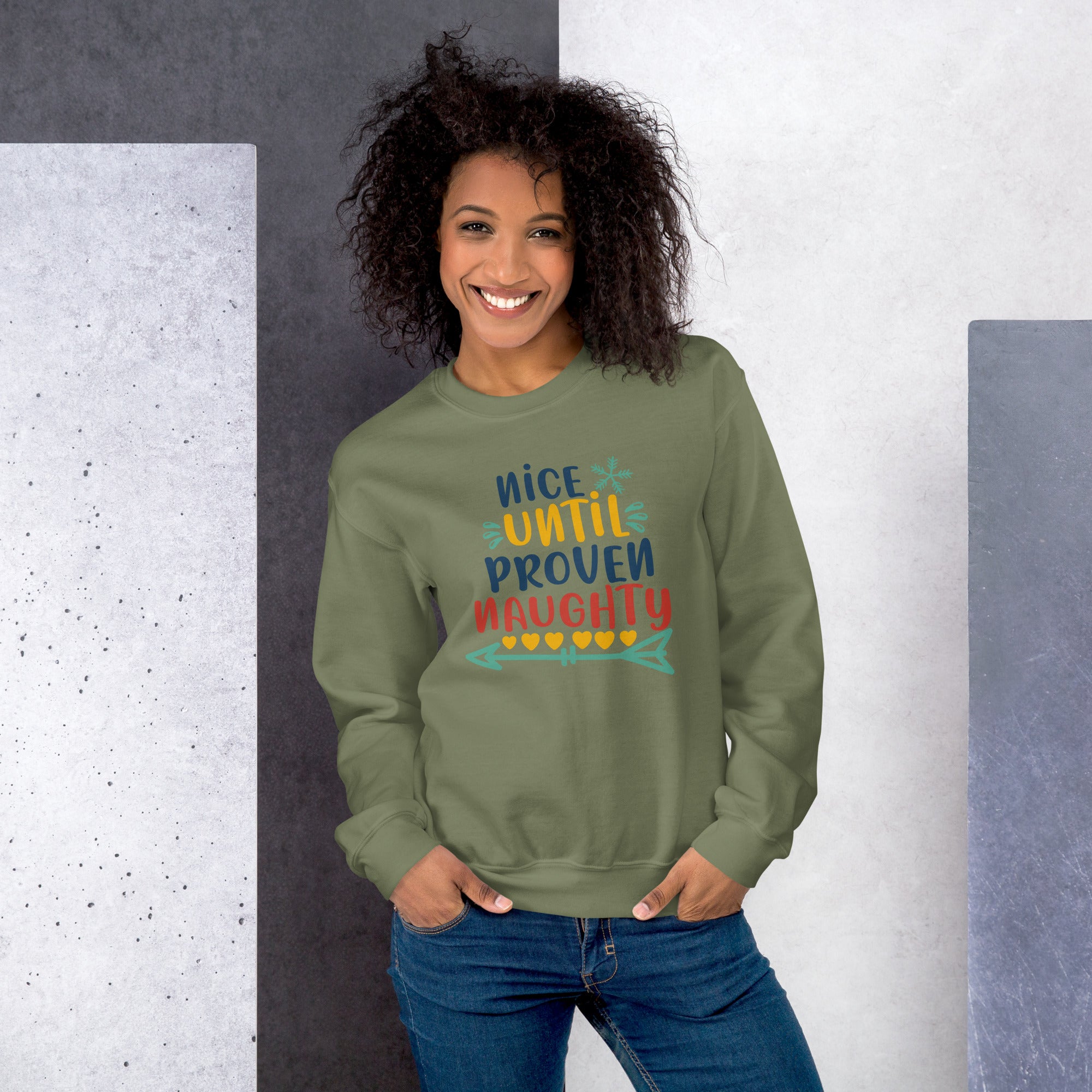 Nice Until Proven Naughty Christmas Sweatshirt