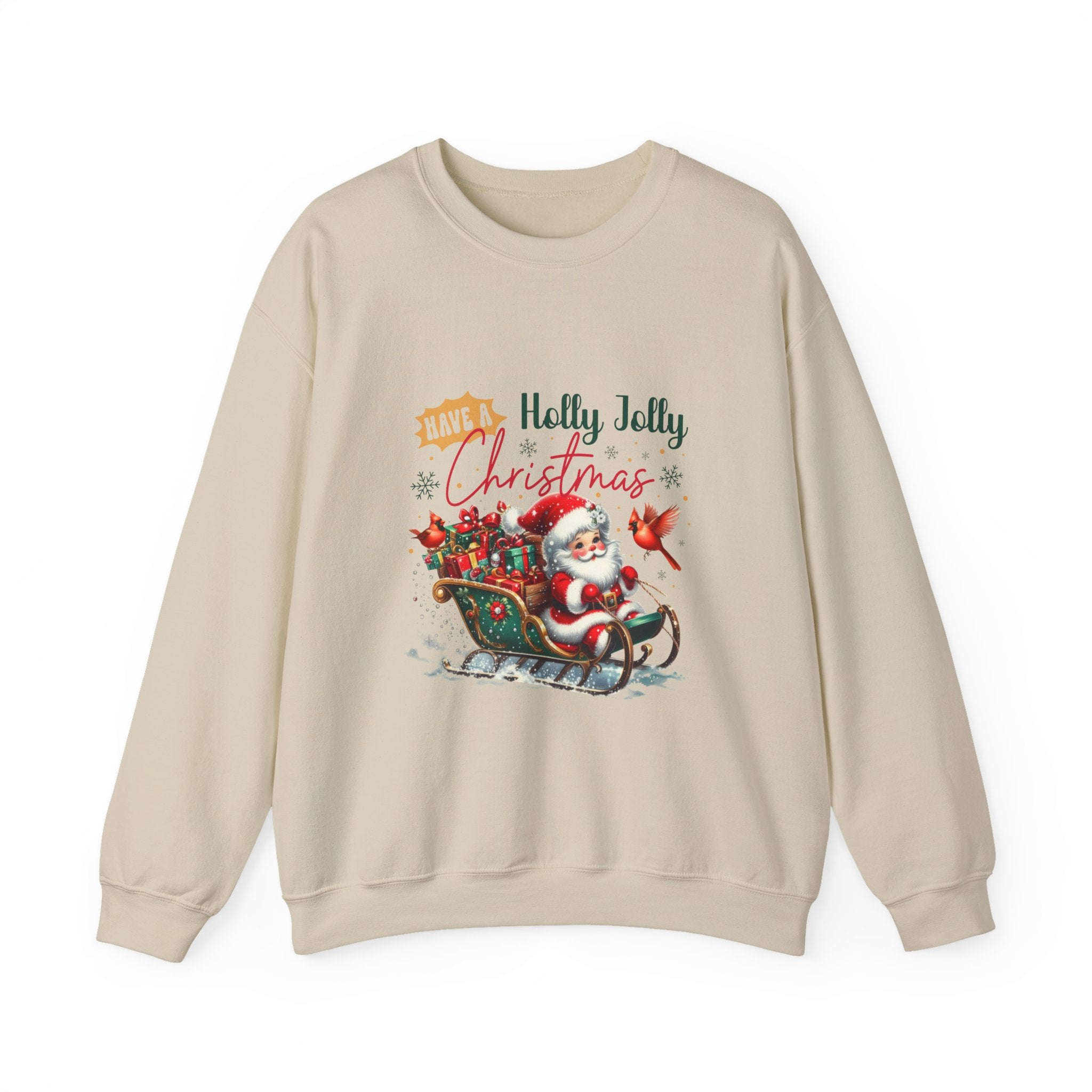 Festive Holiday Sweatshirt with Santa Design, Christmas Gift, Cozy Sweat, Crewneck, Great for Winter Gatherings