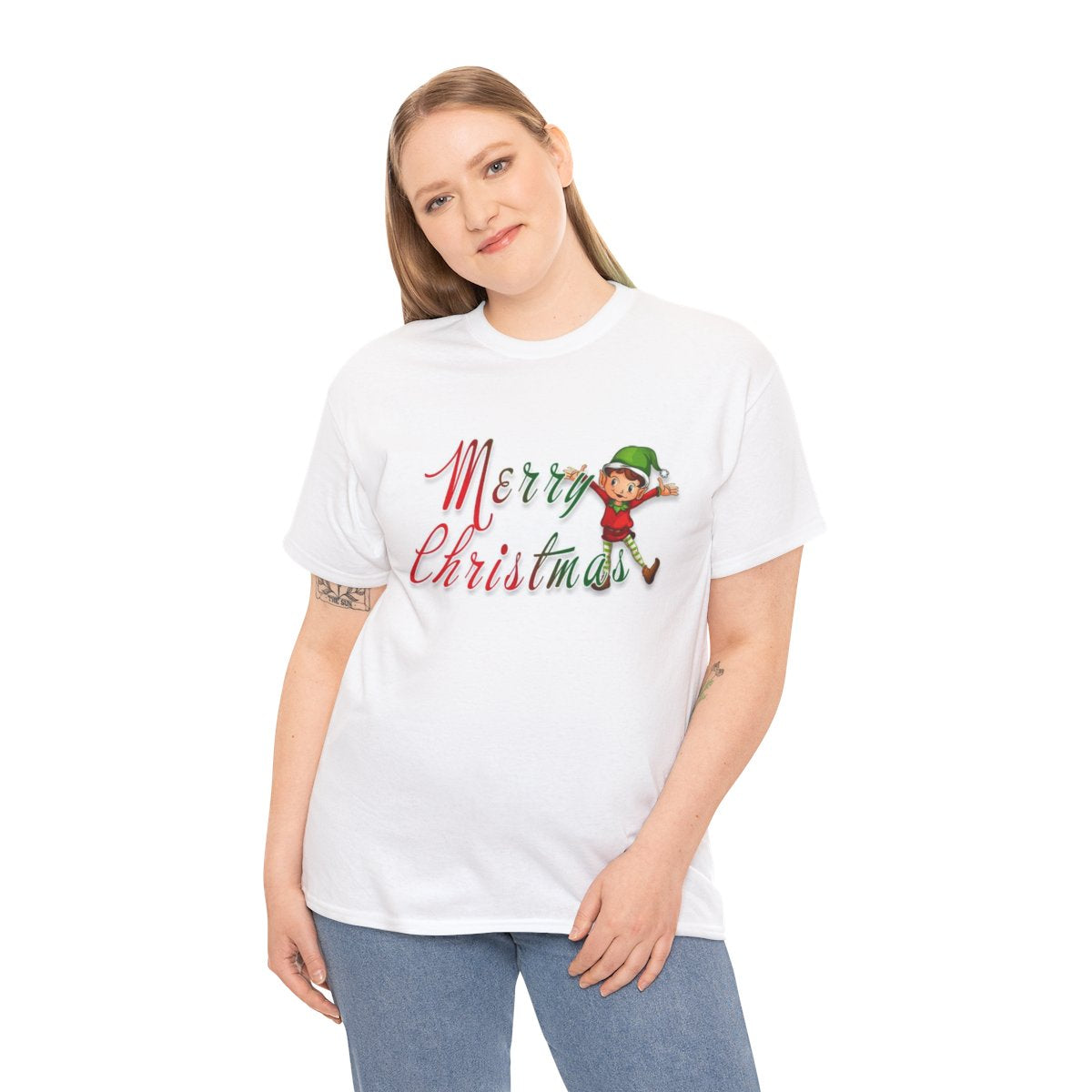 Merry Christmas Elf Heavy Cotton Tee