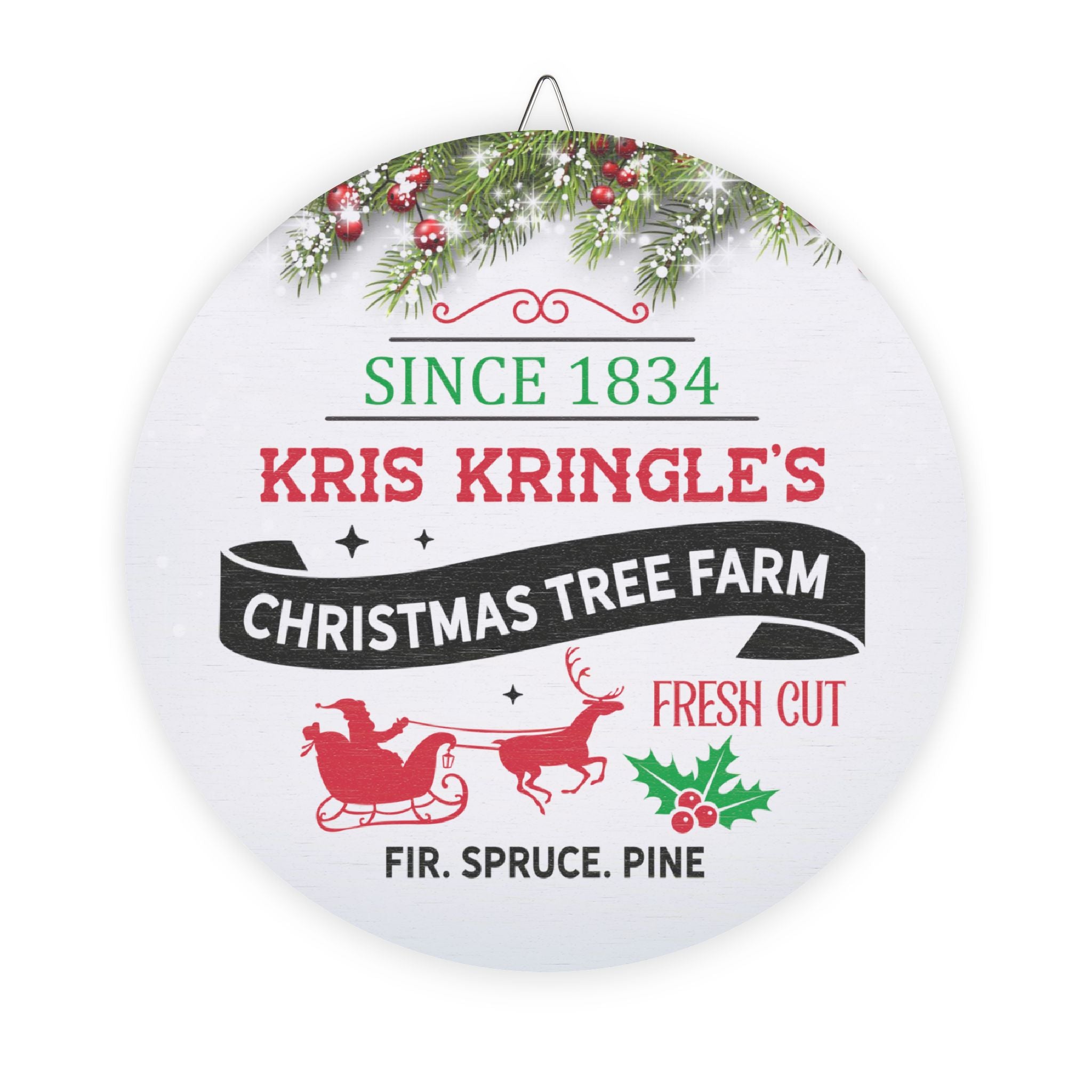 Kris Kringle's Christmas Tree Farm Wood Sign