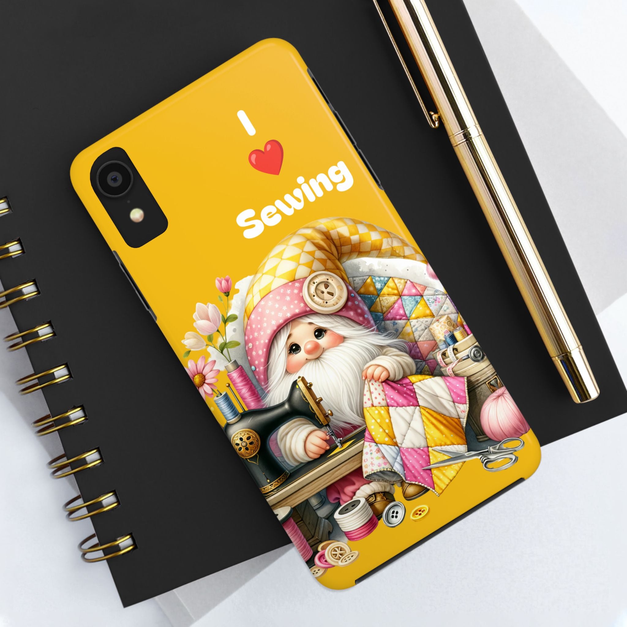 I Love Sewing Gnome Tough Mobile Phone Case