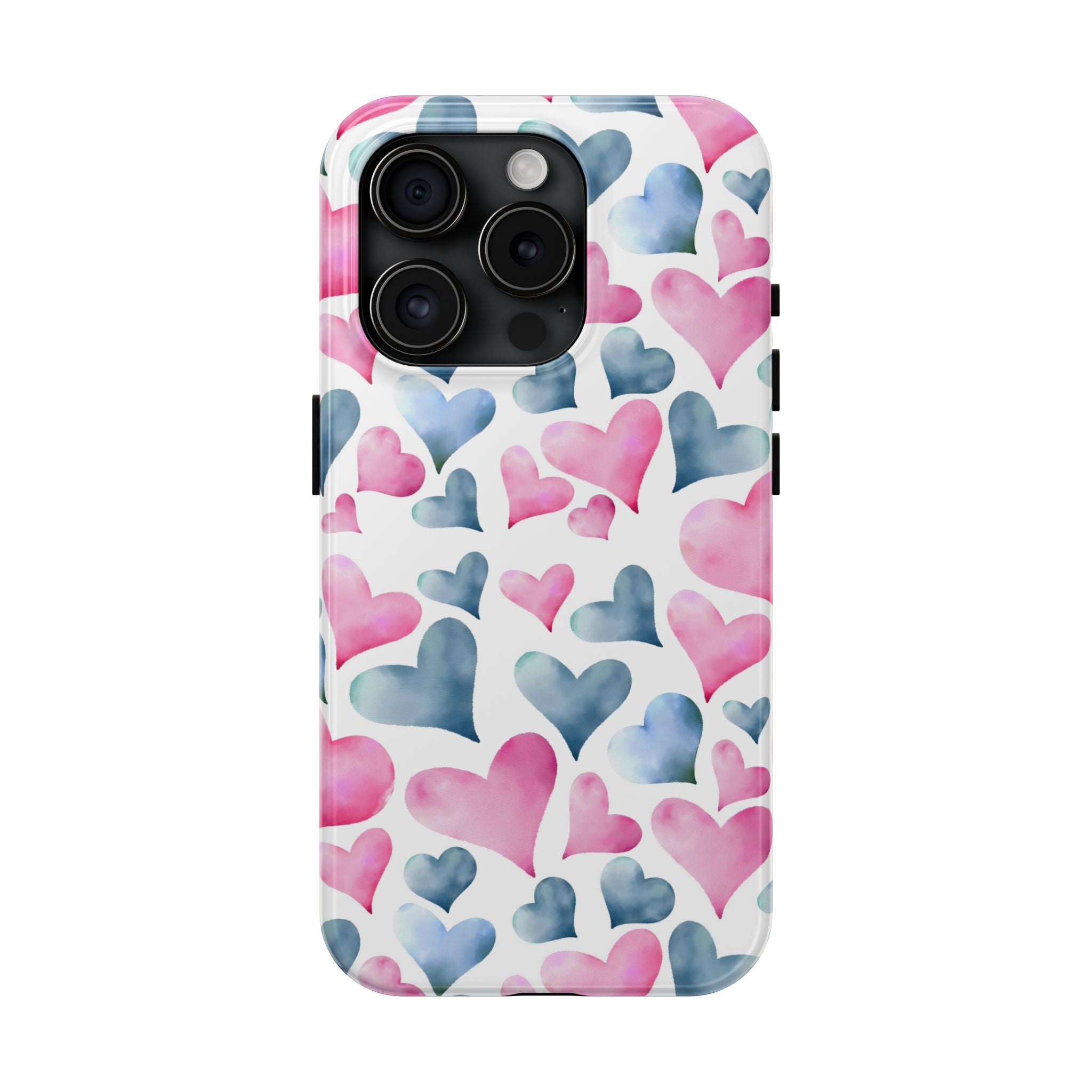 Pink & Blue Hearts Tough Mobile Phone Case