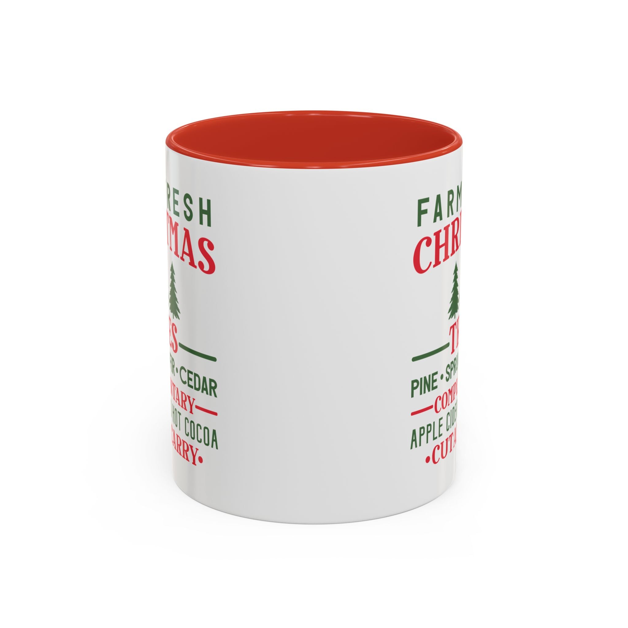 Farm Fresh Christmas Trees Mug, Holiday Coffee Cup, Rustic Kitchen Decor, Gift for Tree Lovers, Winter Beverage Tumbler