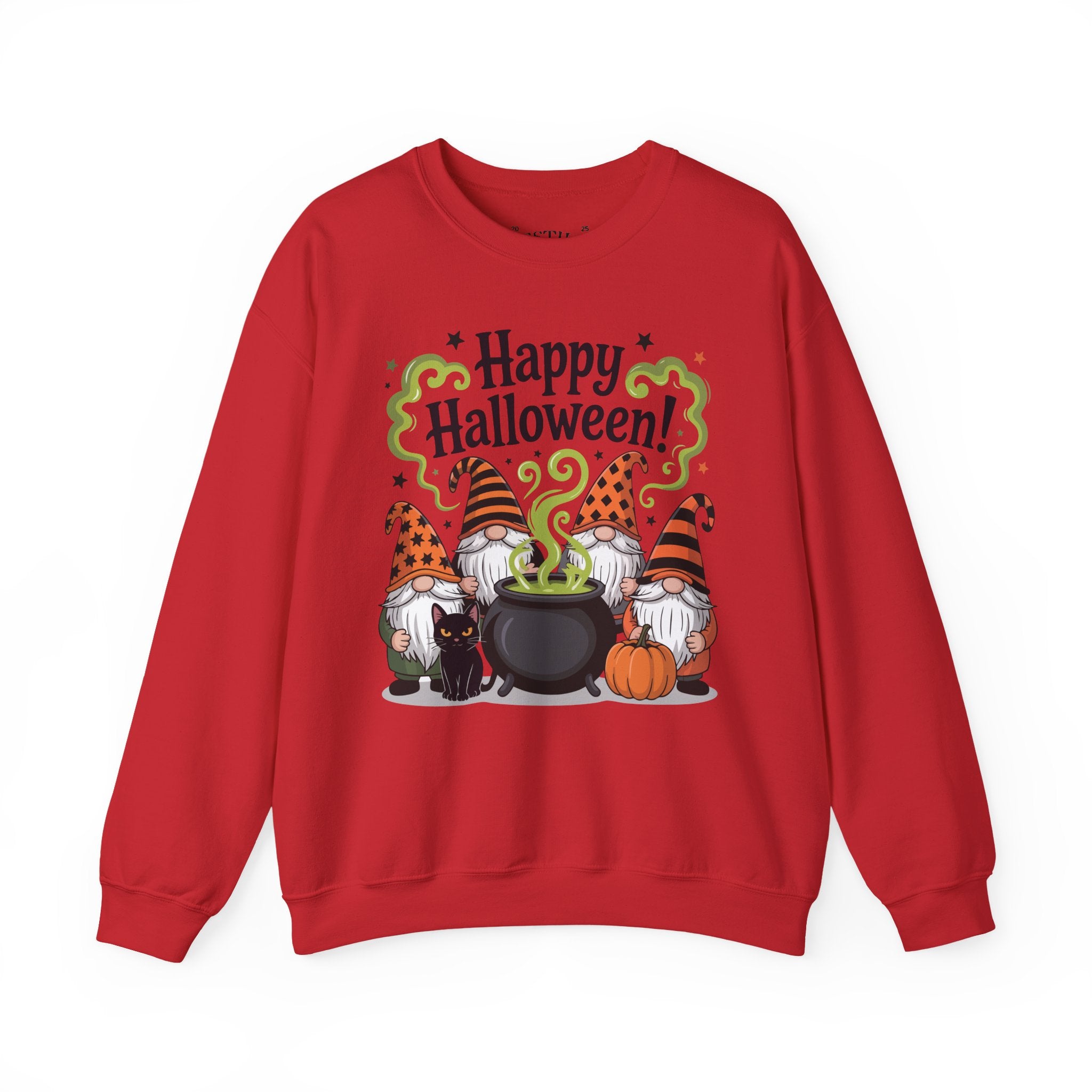 Halloween Gnome Crewneck Sweatshirt - Cozy Fall Apparel, Sweatshirt for Halloween Parties, October Celebrations, Seasonal Gift