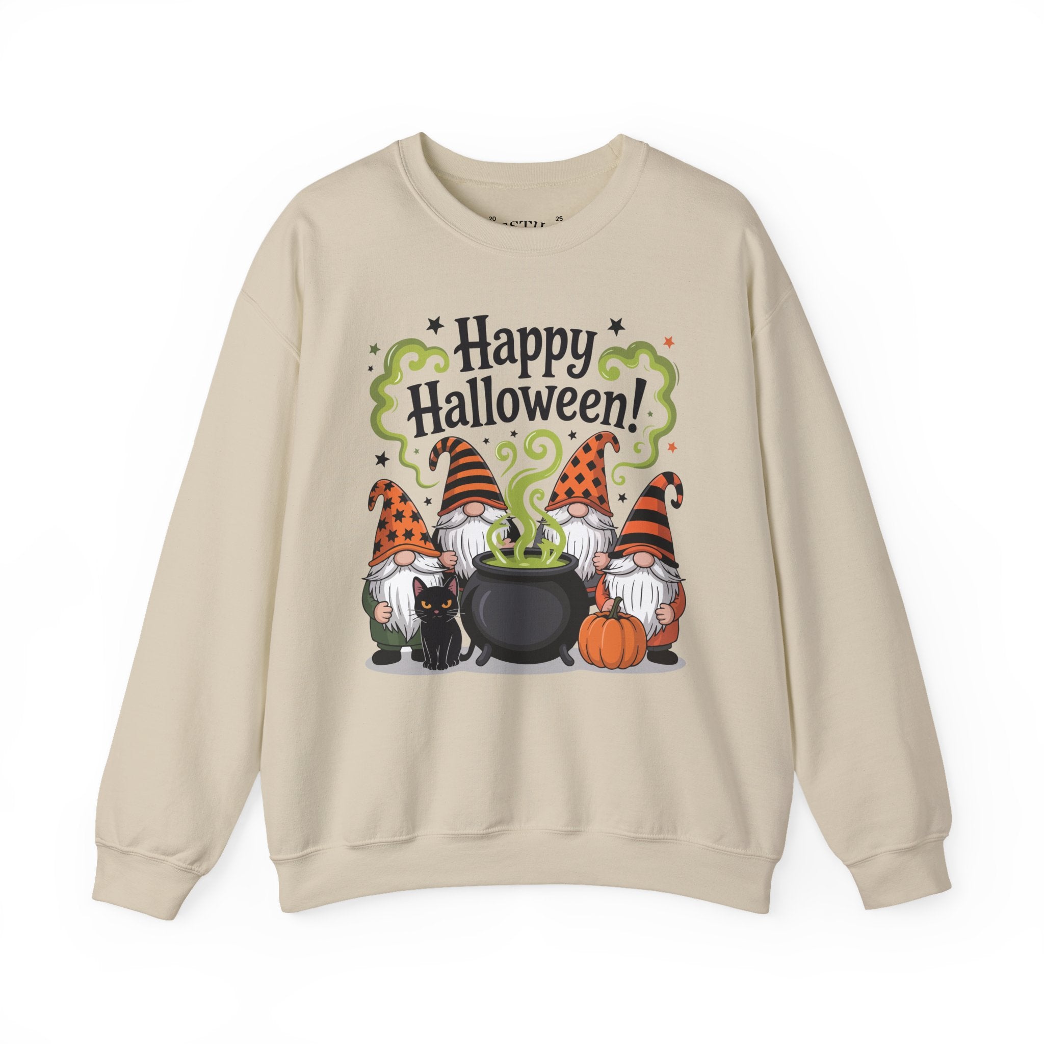Halloween Gnome Crewneck Sweatshirt - Cozy Fall Apparel, Sweatshirt for Halloween Parties, October Celebrations, Seasonal Gift
