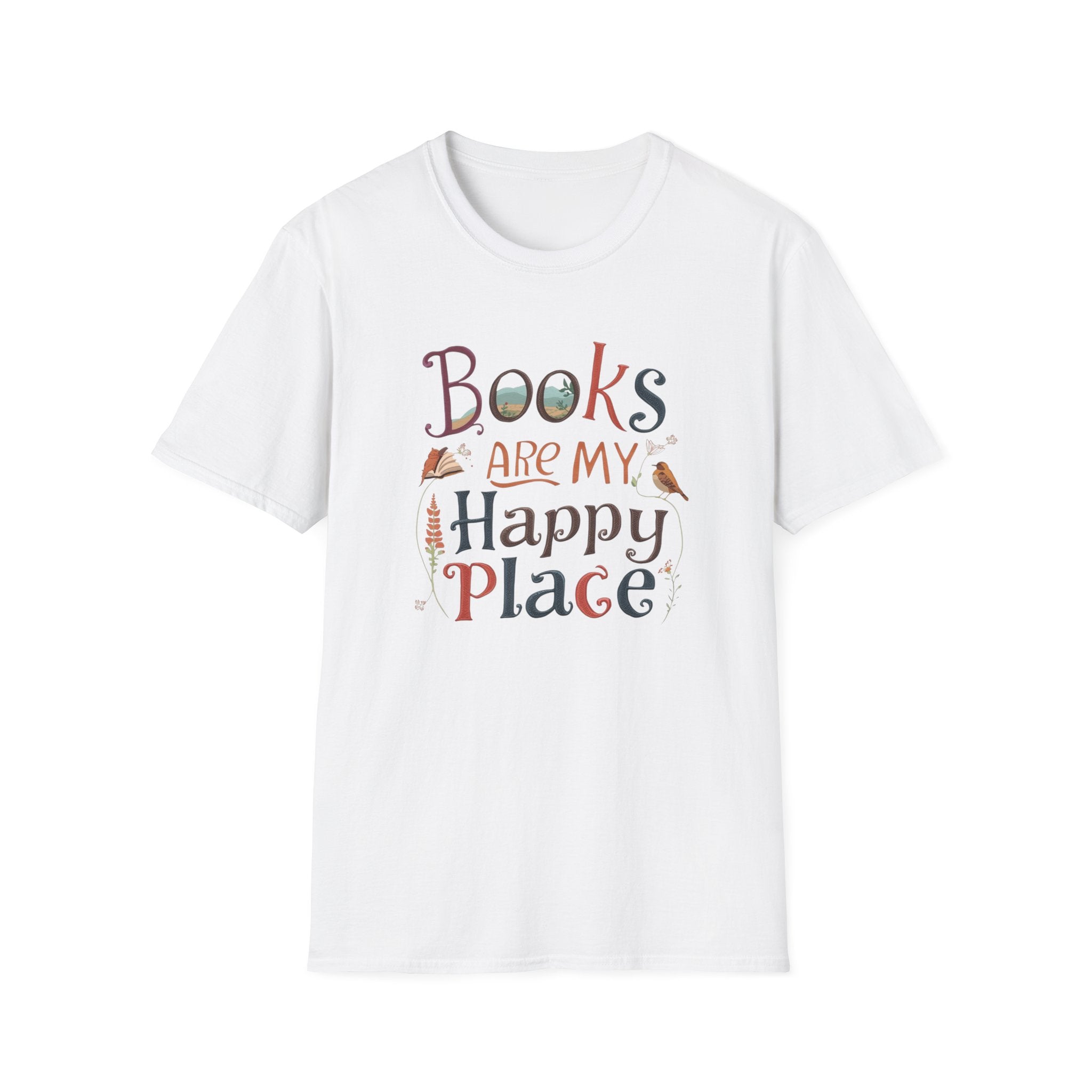 Books Are My Happy Place T-Shirt — Book Lover Graphic Tee