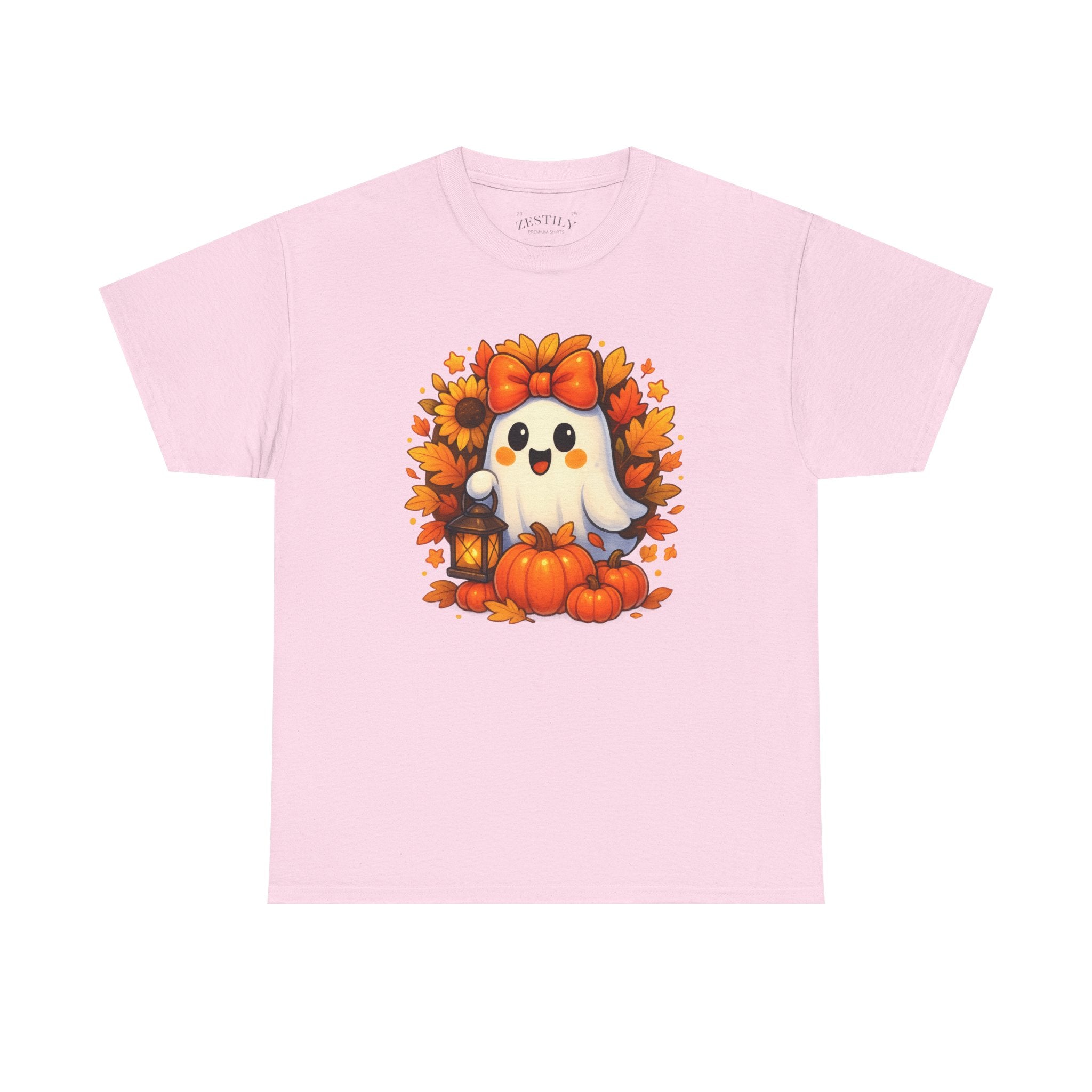 Halloween Ghost Cotton Tee, Fall Festival Shirt, Cute Pumpkin Graphic Tee, Tee for Halloween, Autumn Apparel