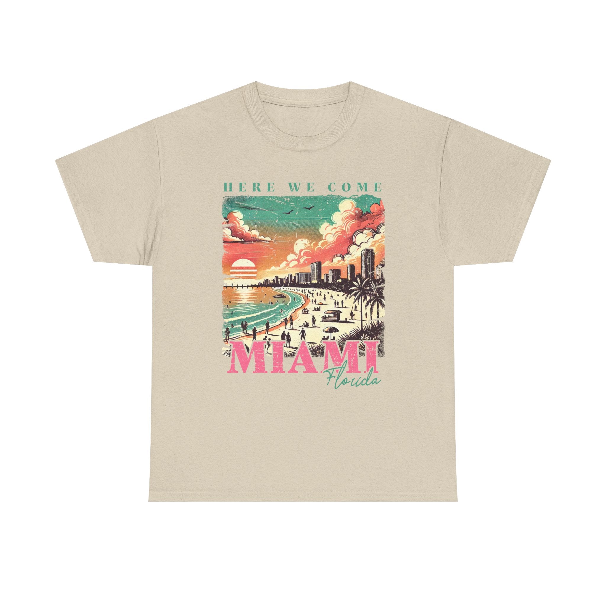 Miami Beach Vibes Cotton Tee, Summer Shirt, Vacation Apparel, Travel Gift, Beachwear