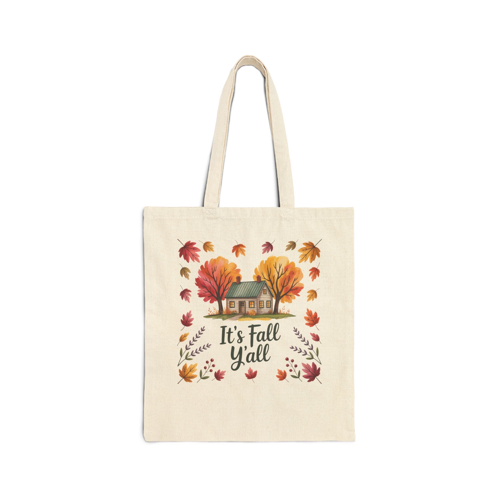 Fall-Themed Cotton Canvas Tote Bag, Perfect for Autumn, Thanksgiving, Grocery Shopping, Eco-Friendly, Gift Idea
