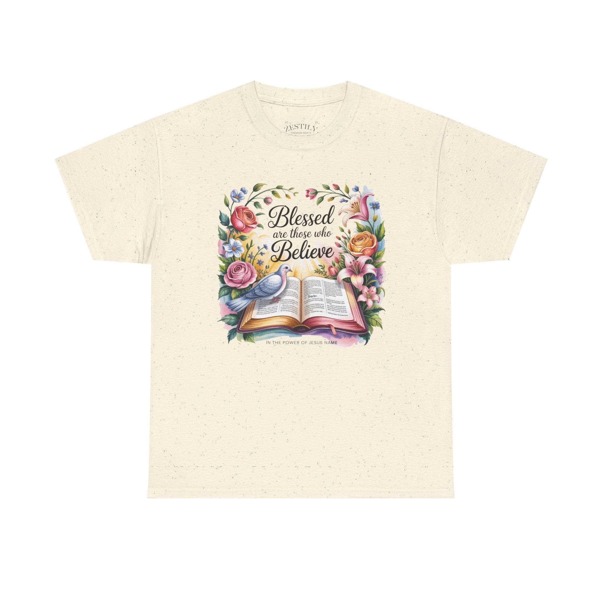 Blessed Heavy Cotton Tee | Inspirational Shirt for Believers, Faith-Based Gift, Christian Apparel, Uplifting T-Shirt